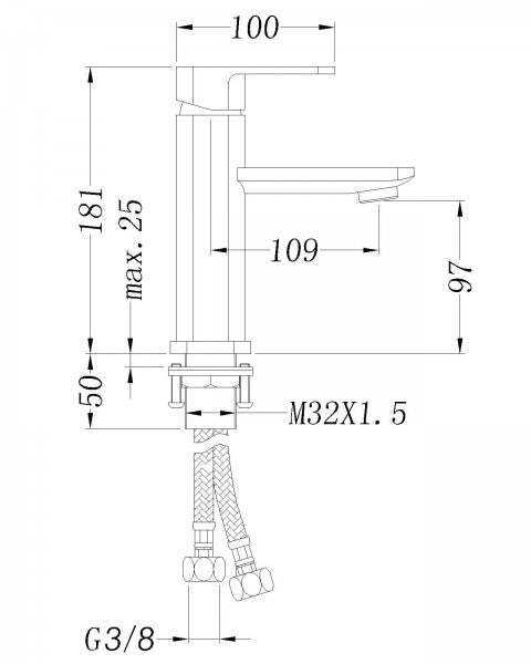 Bateria umywalkowa Bateria łazienkowa Kran 1233CB