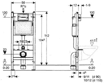 Geberit Duofix Basic stelaż podtynkowy
