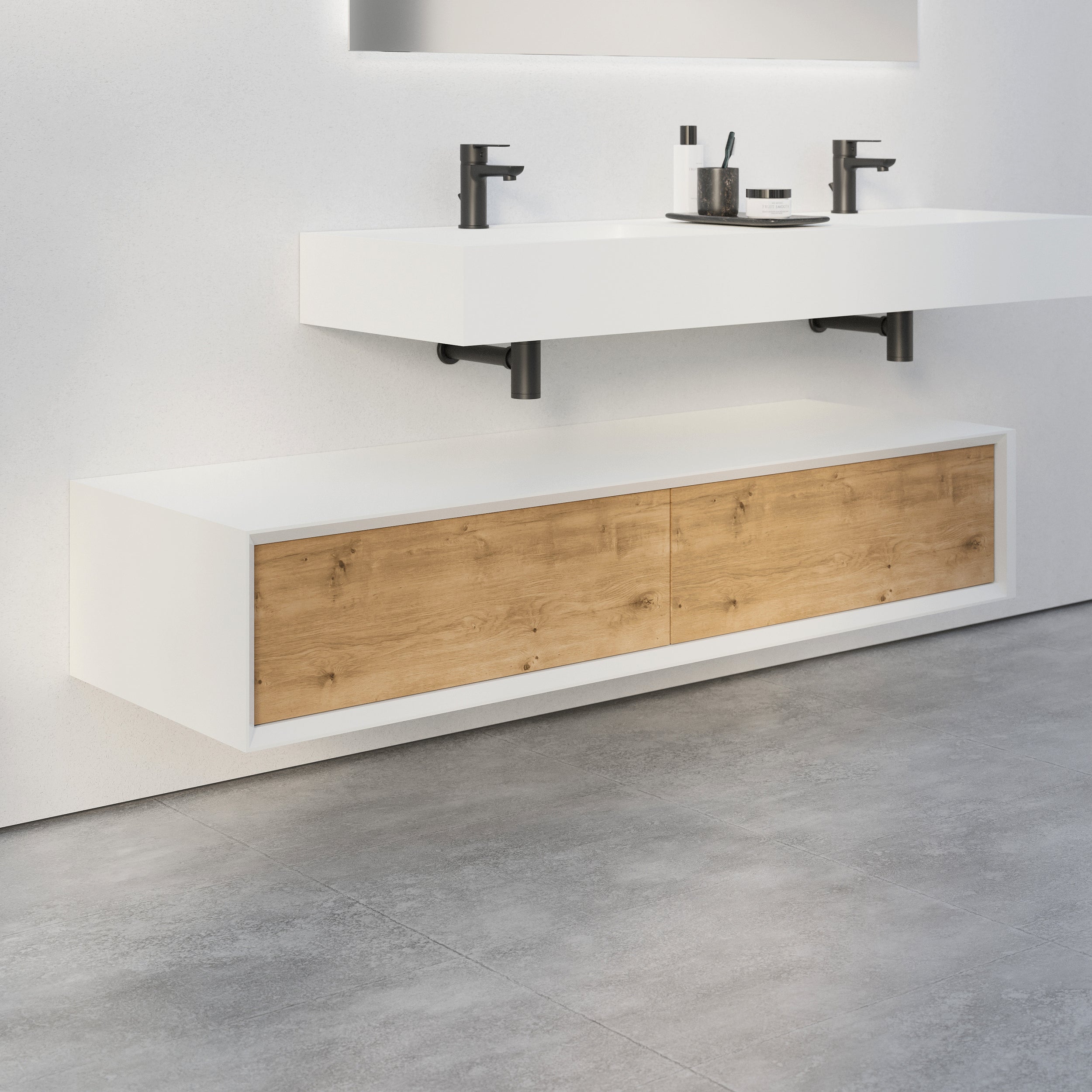 Szafka łazienkowa Sideboard Fiona Slim 160 cm Biała Matowa