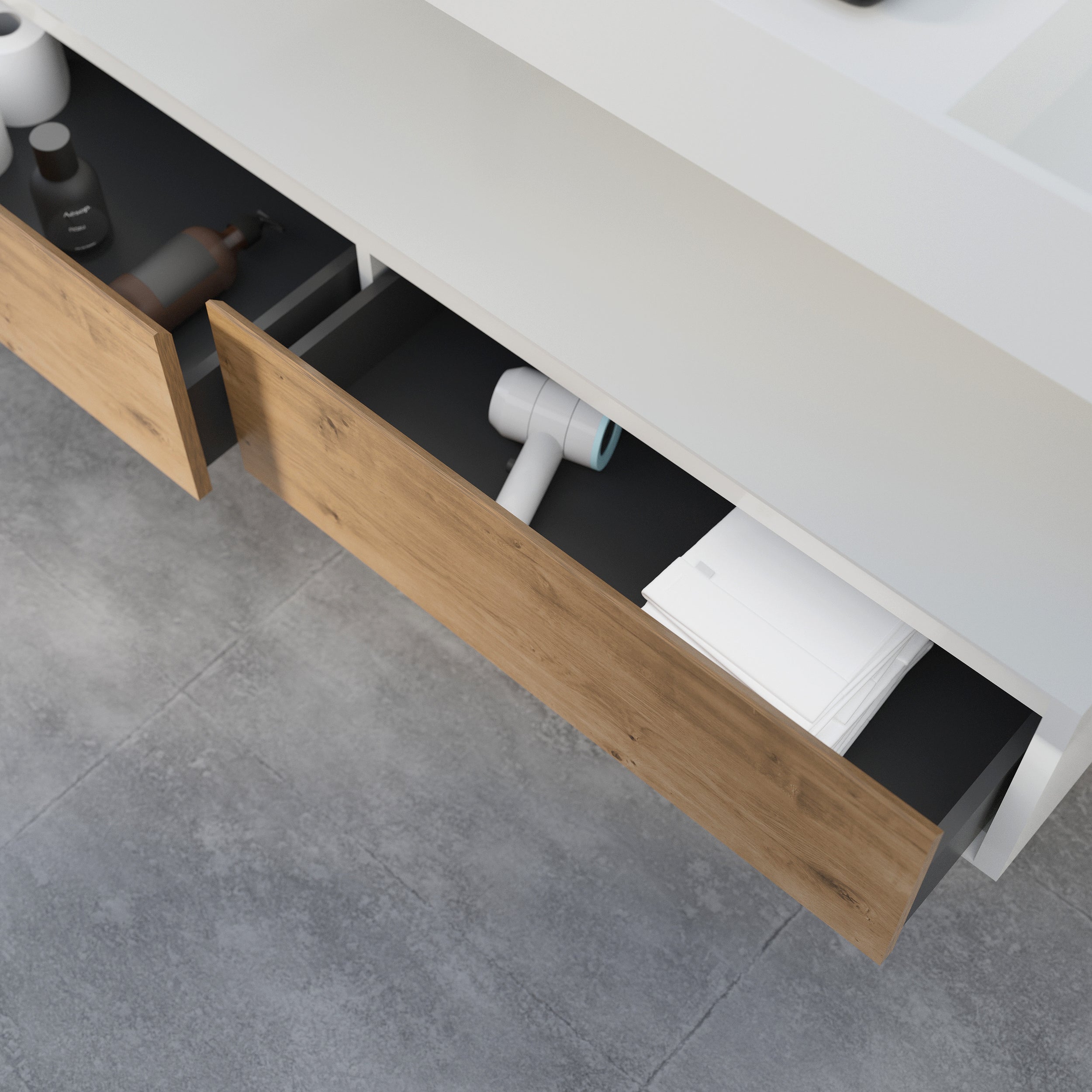Szafka łazienkowa Sideboard Fiona Slim 160 cm Biała Matowa