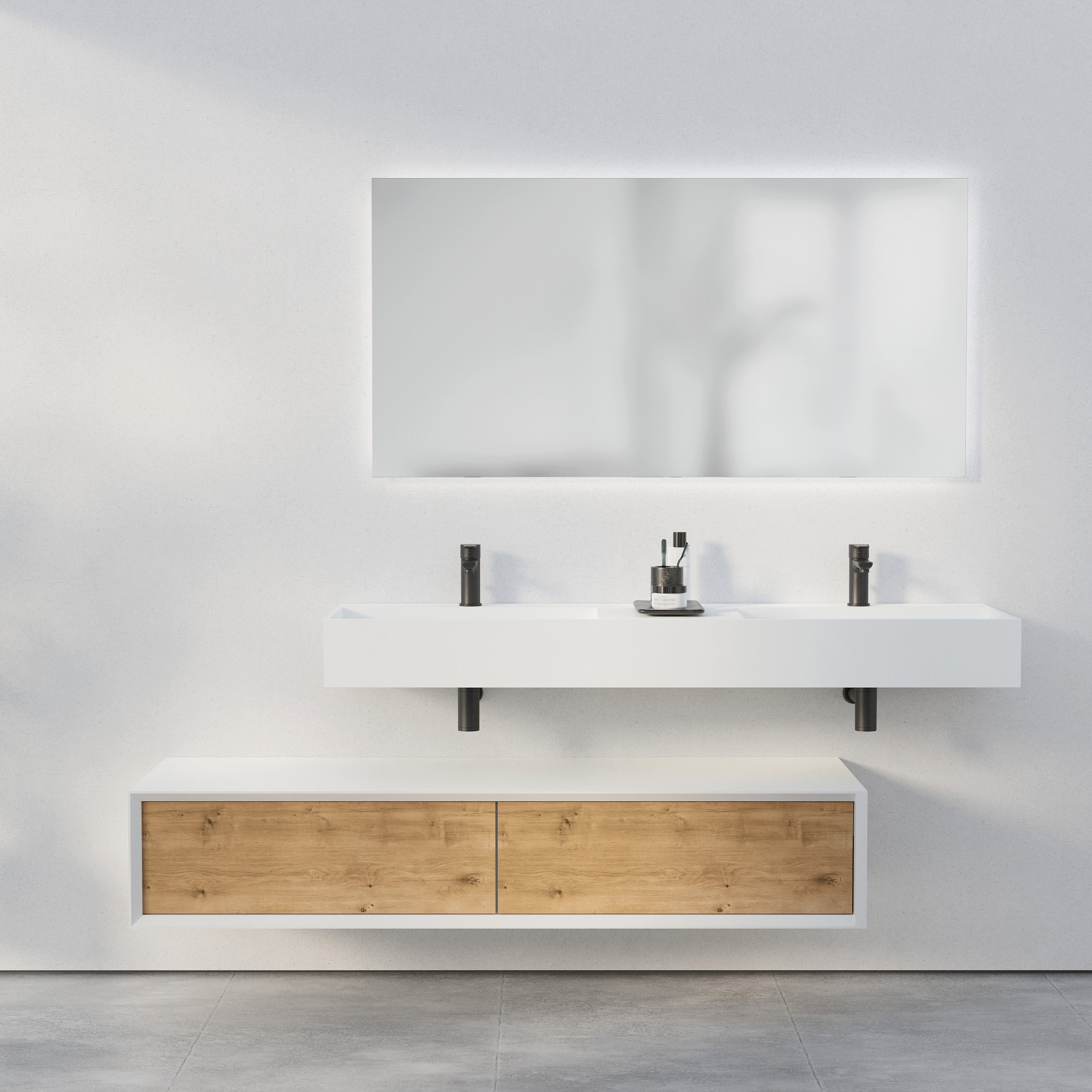 Szafka łazienkowa Sideboard Fiona Slim 160 cm Biała Matowa