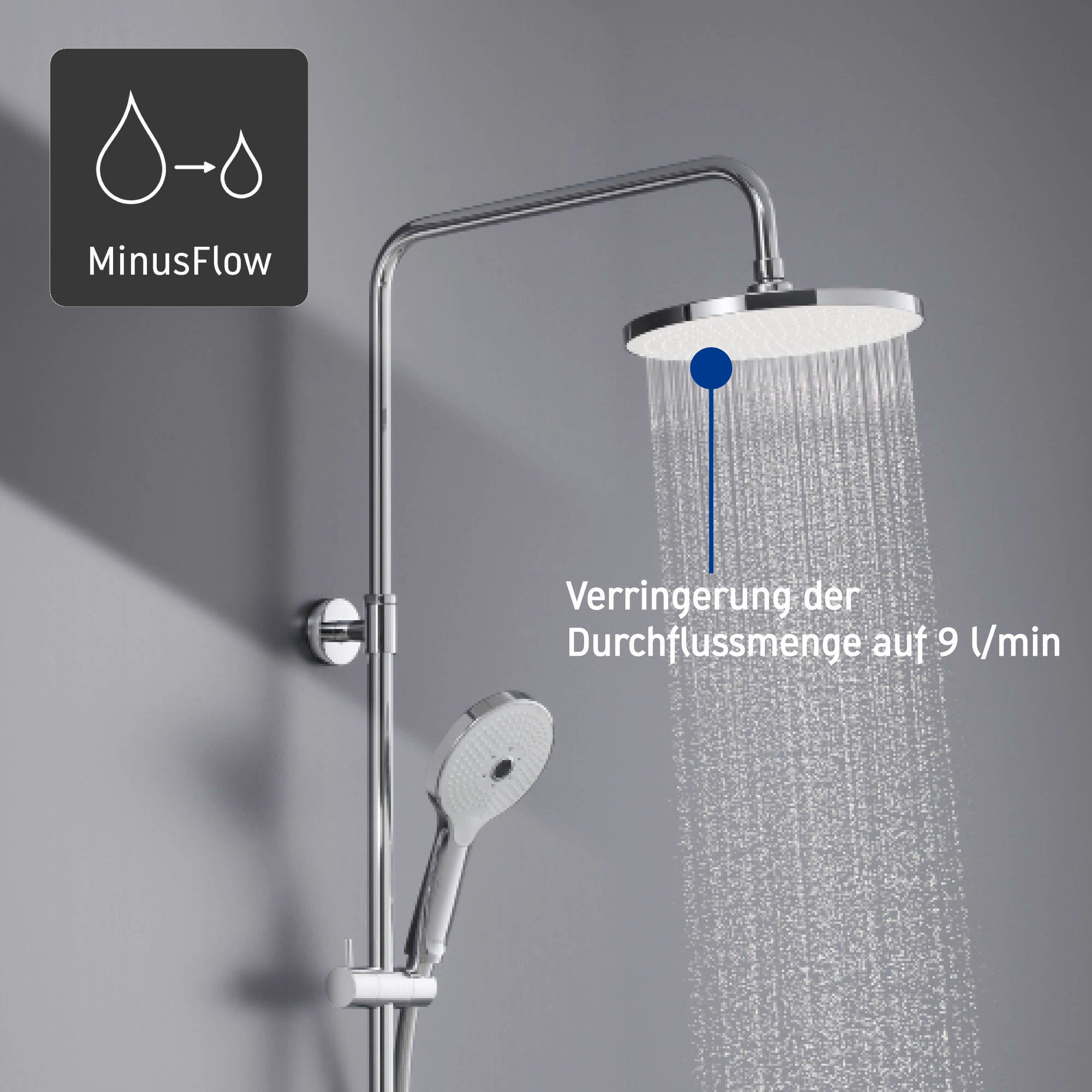 Duravit system prysznicowy z termostatem i półką szklaną