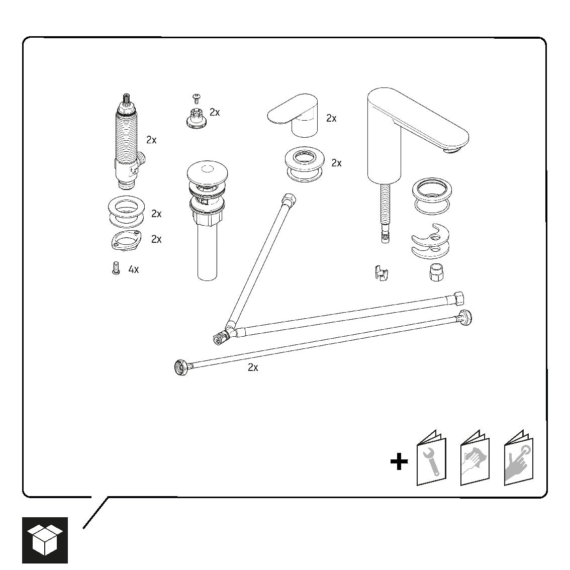 Bateria umywalkowa 3-otworowa Duravit Wave
