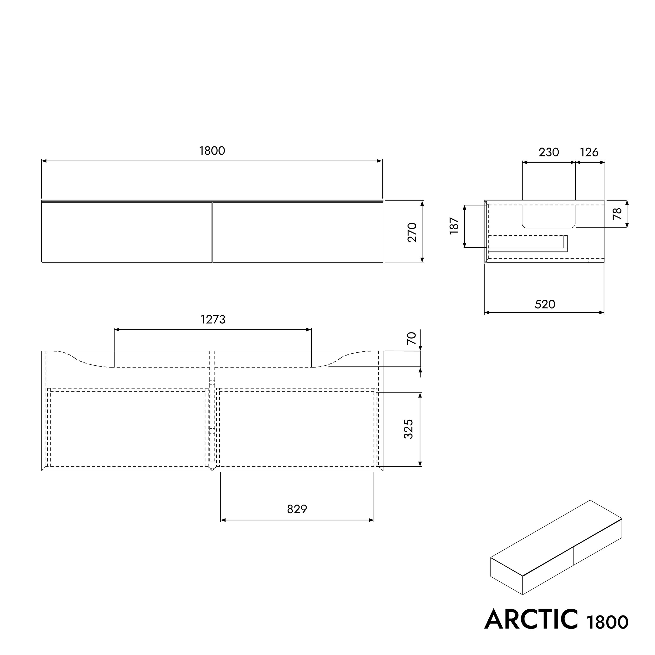 Szafka podumywalkowa ARCTIC 1800