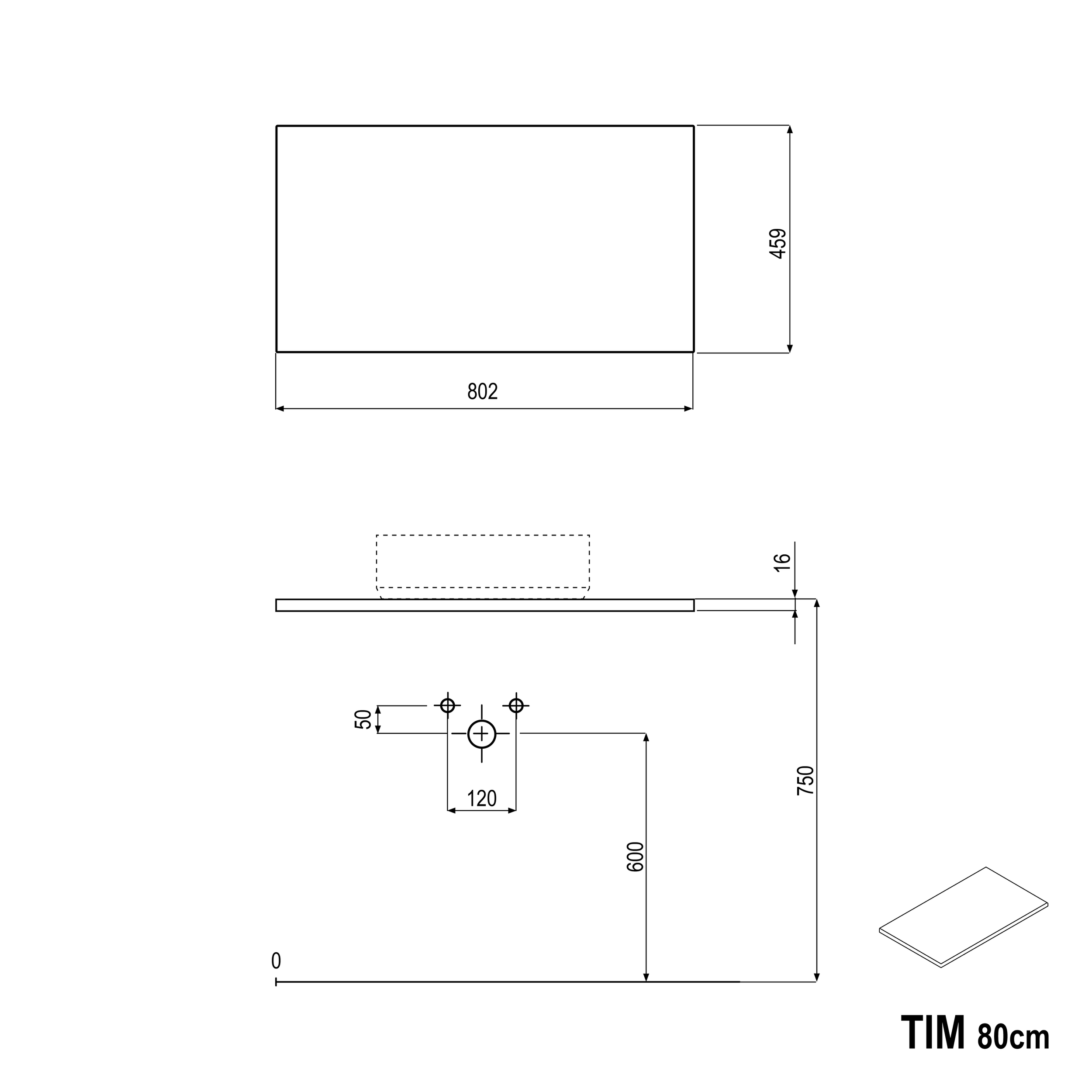 Szafka podumywalkowa TIM 80 cm