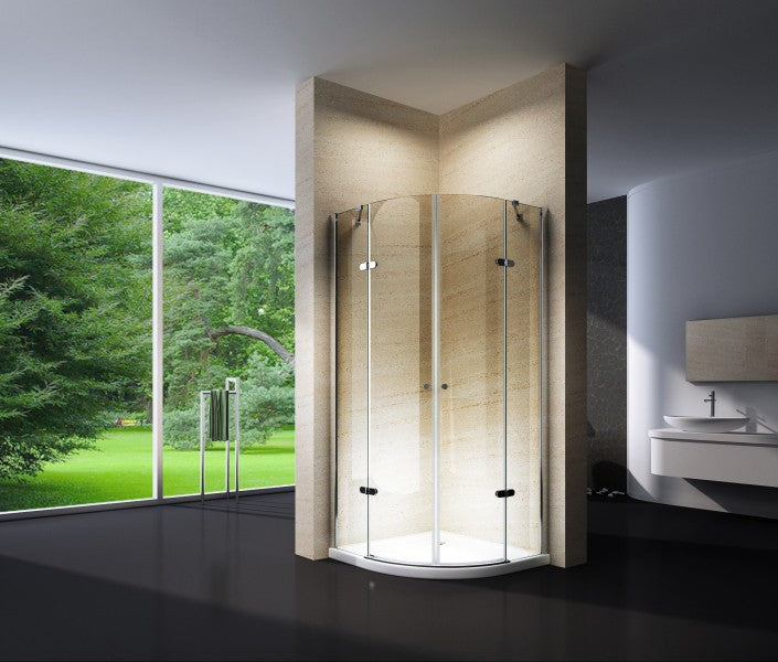 Półokrągła kabina prysznicowa EX406 - szkło ESG 8 mm z powłoką Nano - 90 x 90 x 195 cm