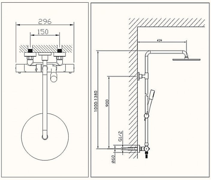 Zestaw prysznicowy z termostatem 4011 BASIC