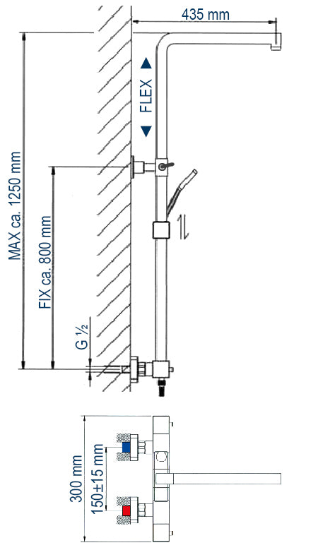 Zestaw prysznicowy z termostatem 3011 BASIC