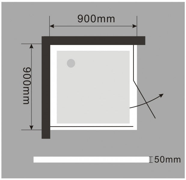 Kabina prysznicowa narożna EX416 szkło bezpieczne ESG 8 mm – 90 x 90 x 195 cm – z brodzikiem