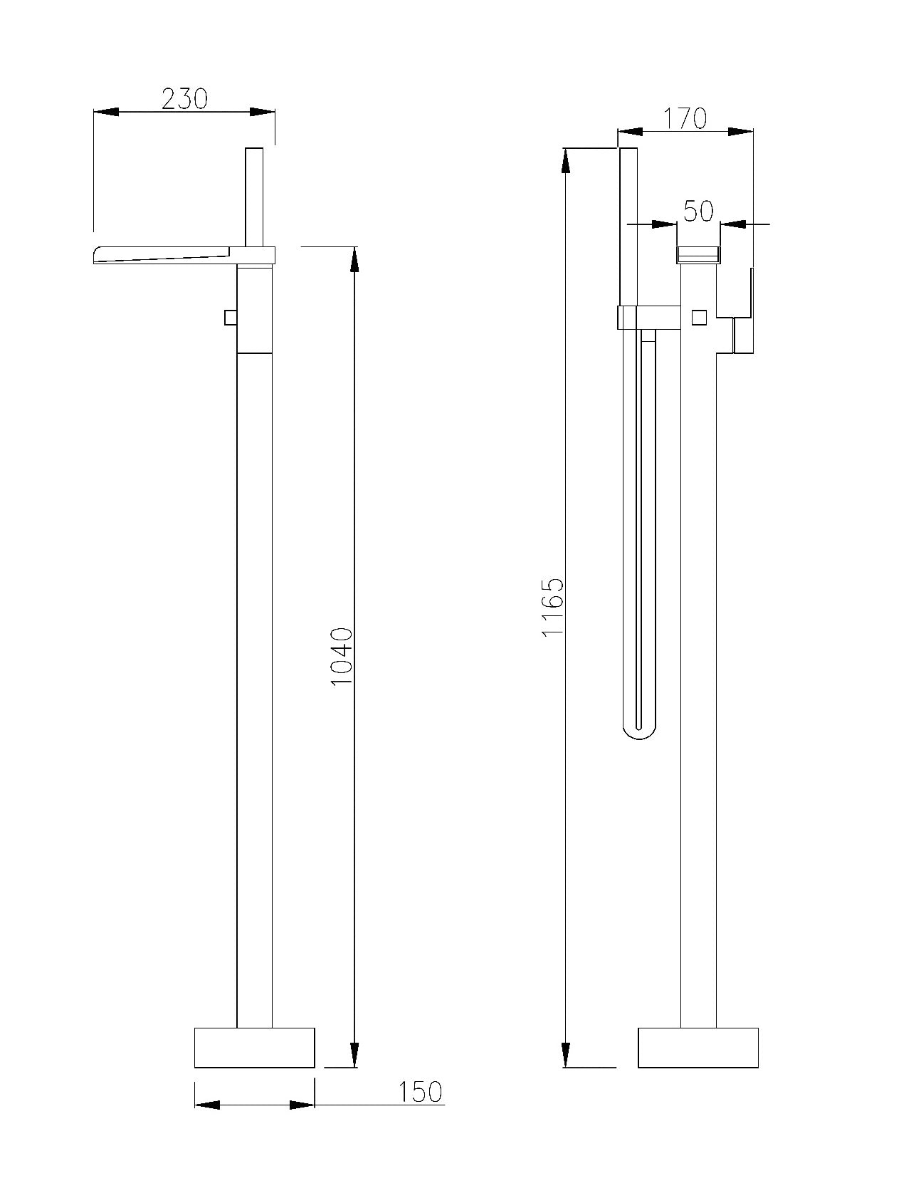 Wolnostojąca bateria wannowa Tap 1523C