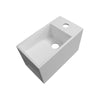 Umywalka wisząca z półką po lewej stronie PB2046 odlew mineralny - 33 x 18 x 20,5 cm - biały mat