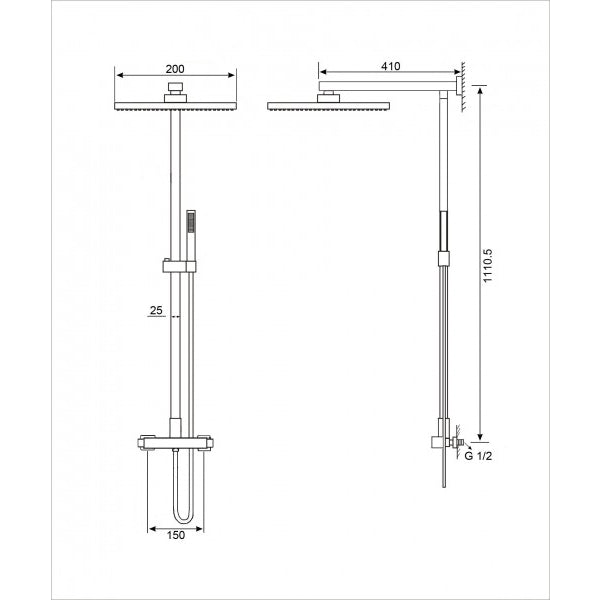 Zestaw prysznicowy 8921C BASIC z termostatem SEDAL