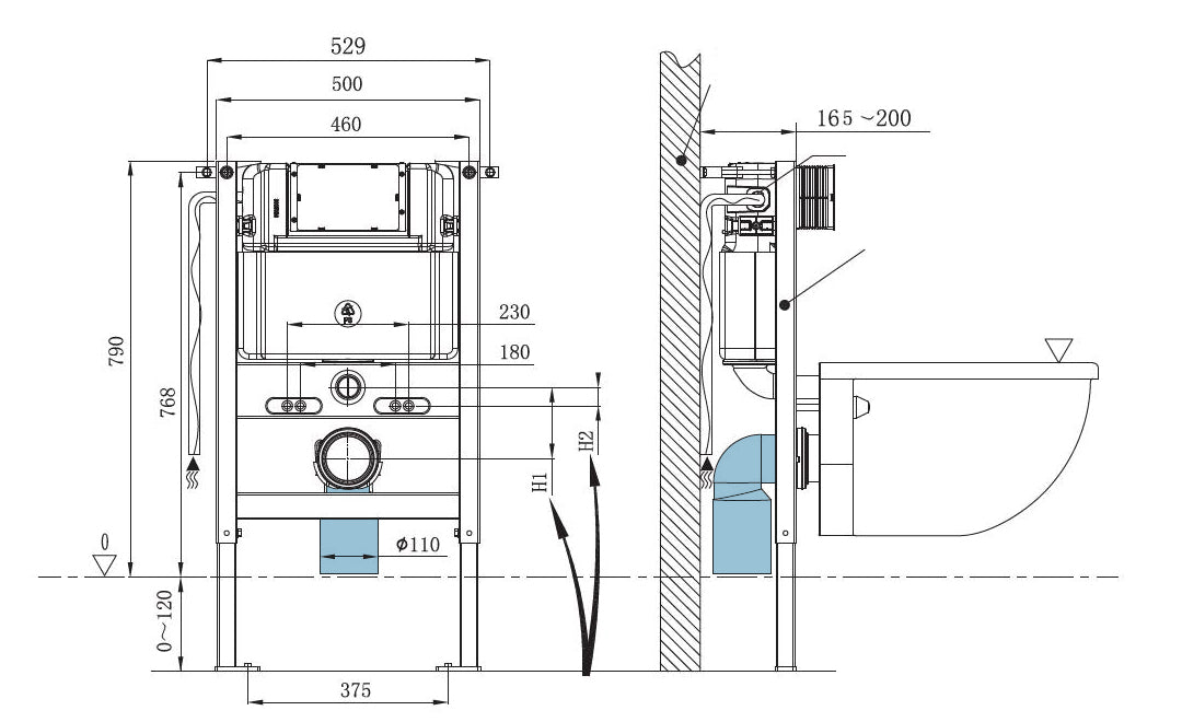 Stelaż podtynkowy WC G3005A