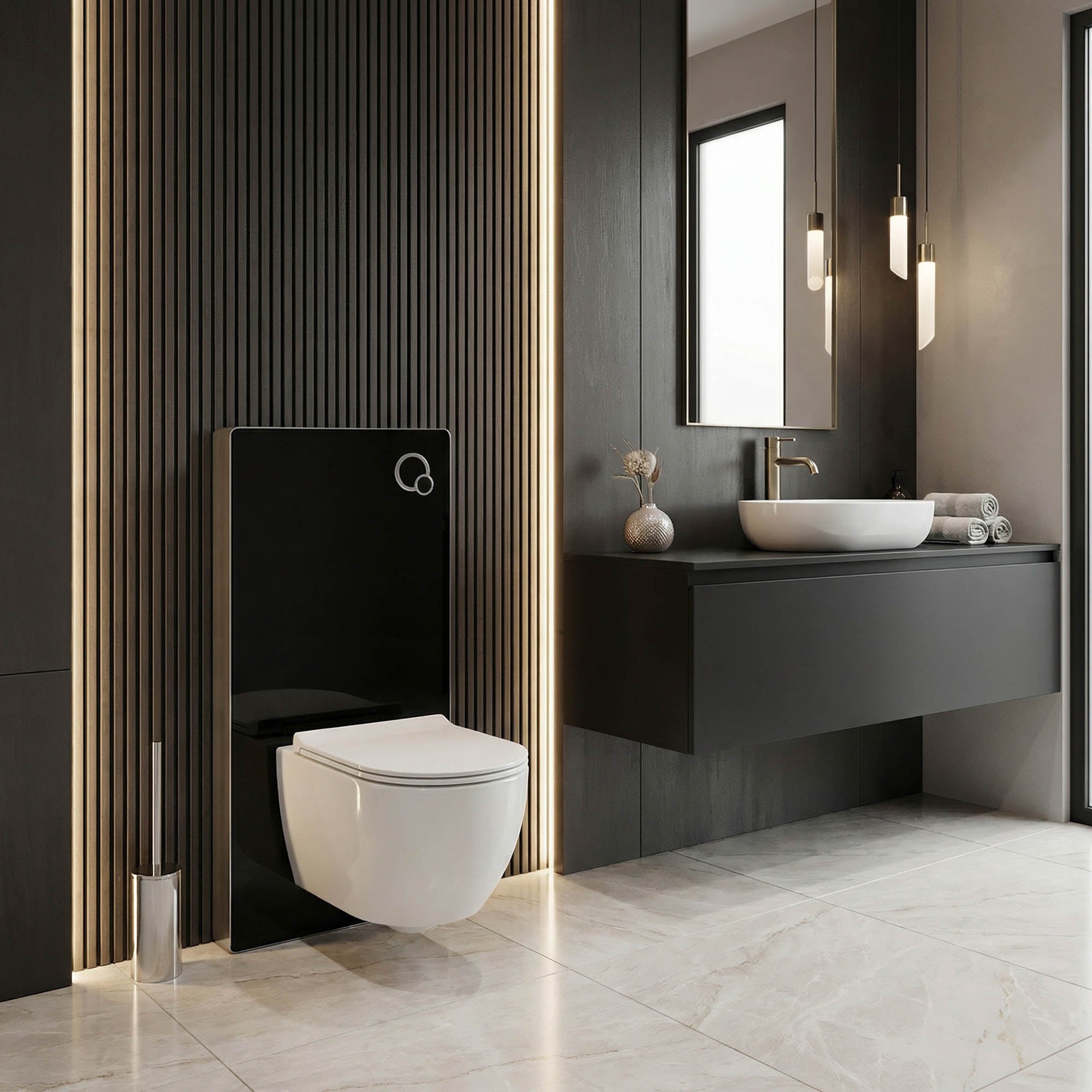 Moduł sanitarny 805 do toalety wiszącej – czarny