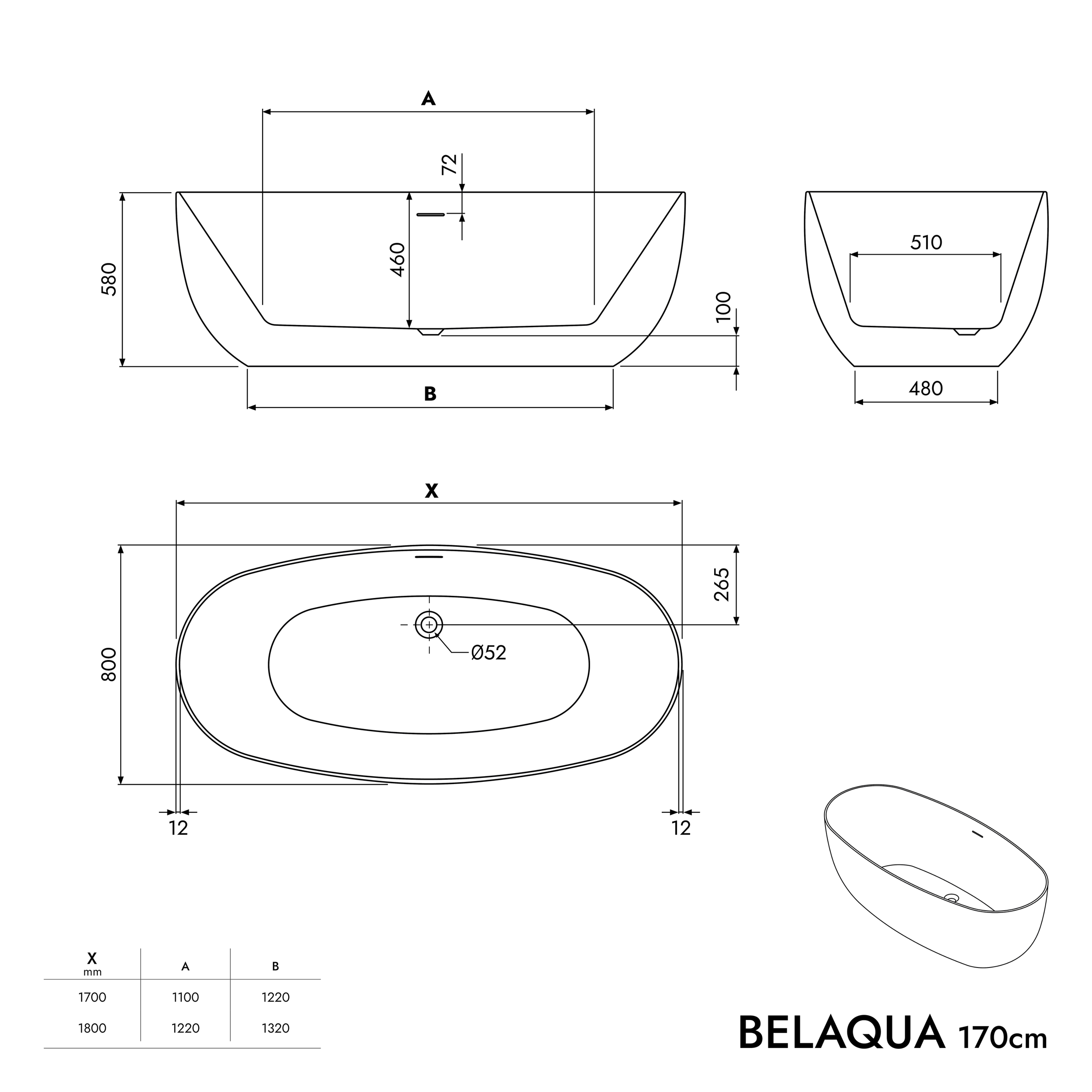 Wolnostojąca wanna BELAQUA