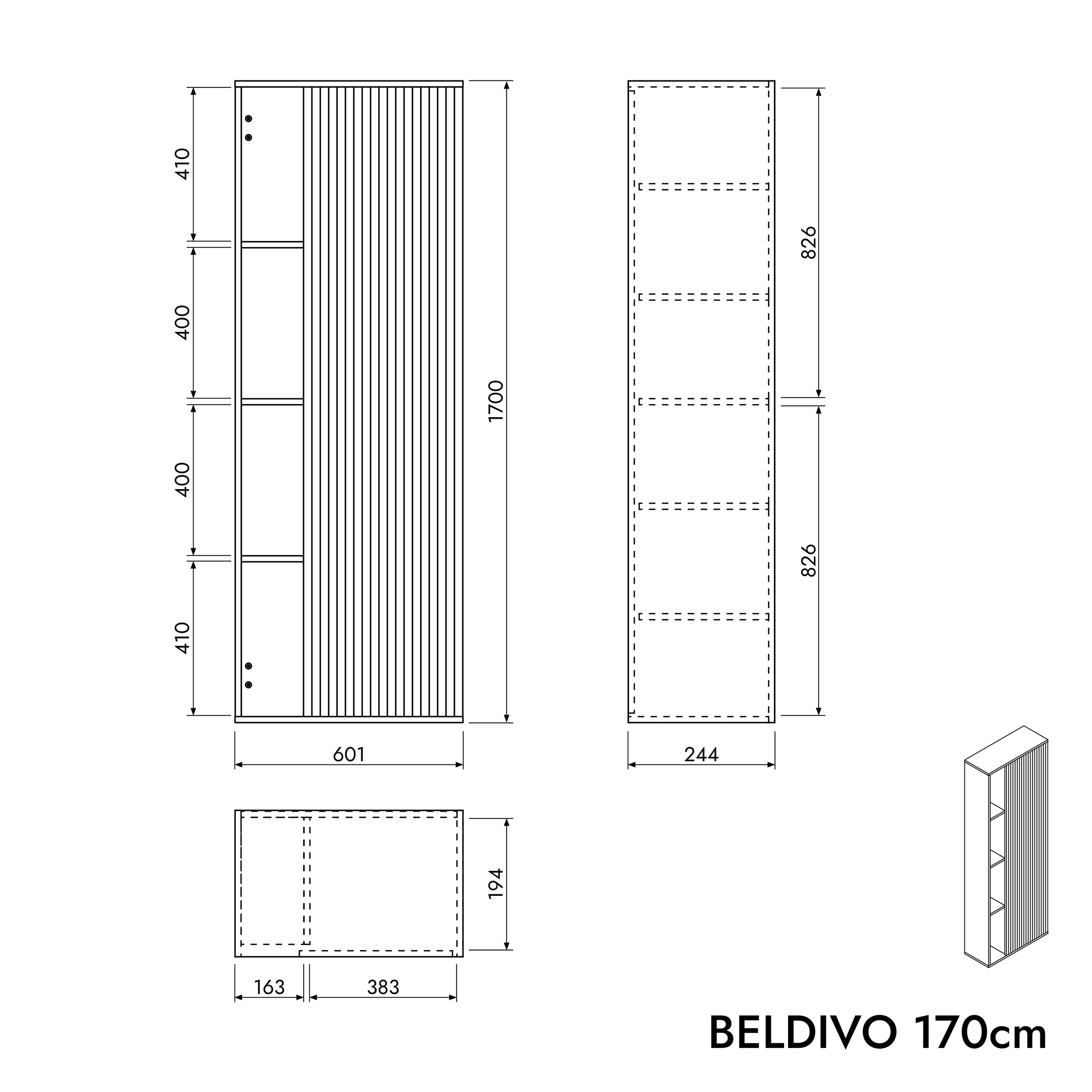 Zestaw mebli łazienkowych BELDIVO 100 cm