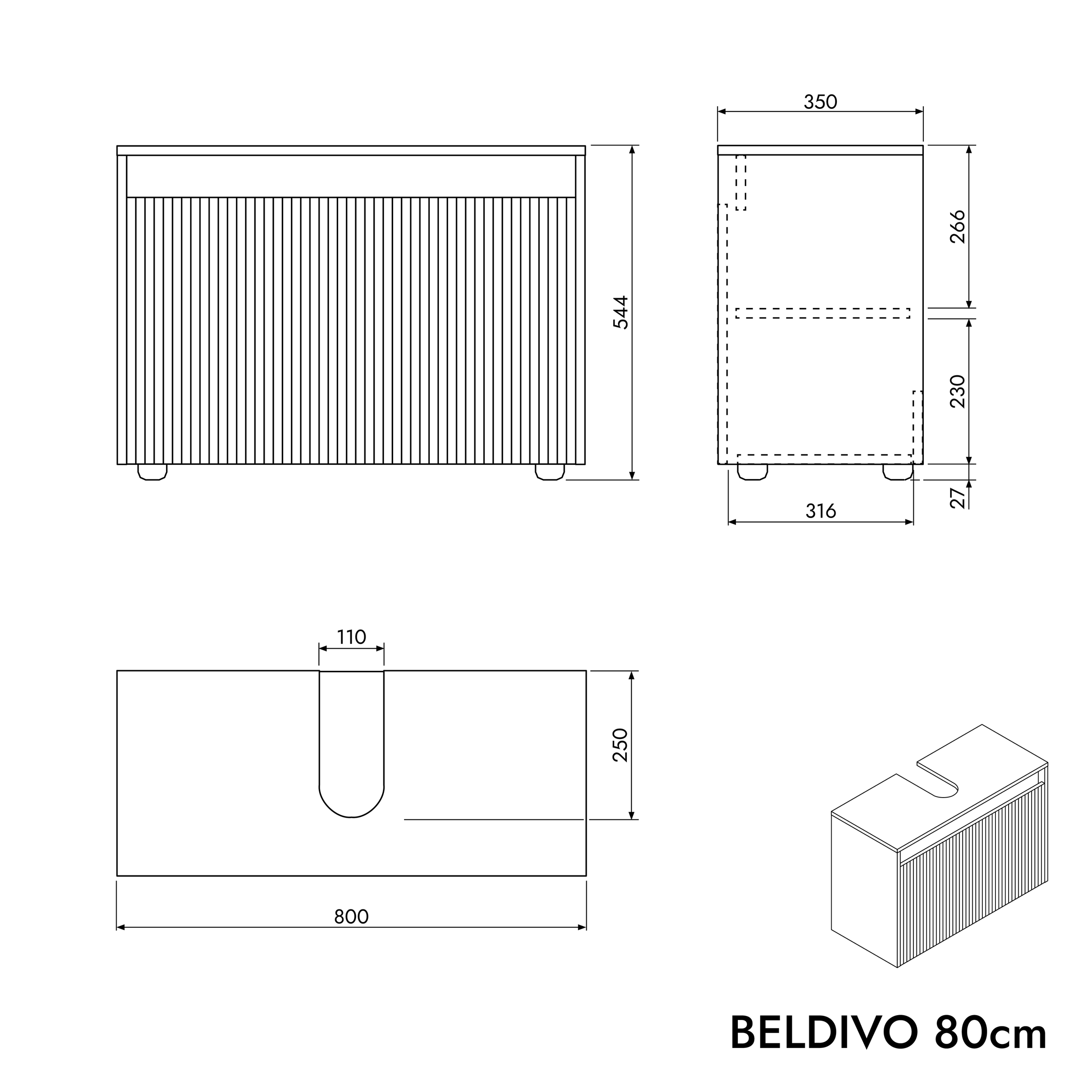 Szafka pod umywalkę BELDIVO 80 cm