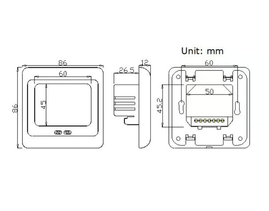 Termostat z ekranem dotykowym HT07 Blue