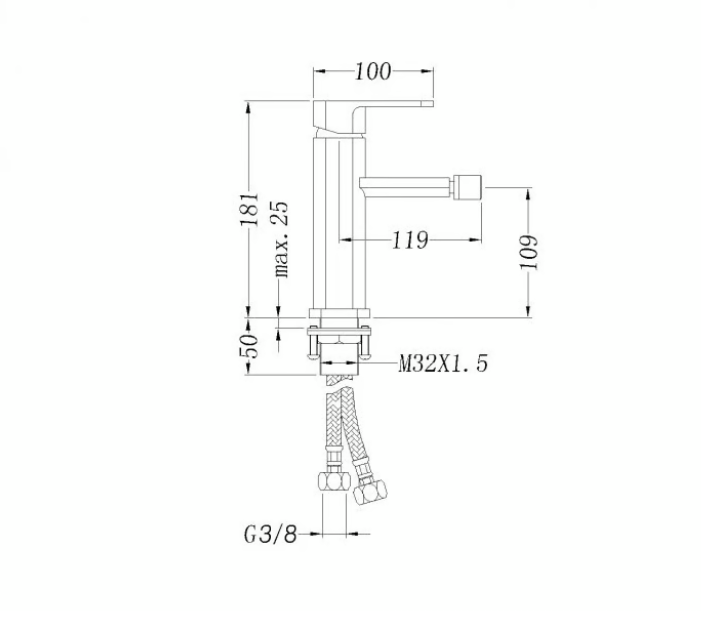 Bateria bidetowa mieszająca 1238C
