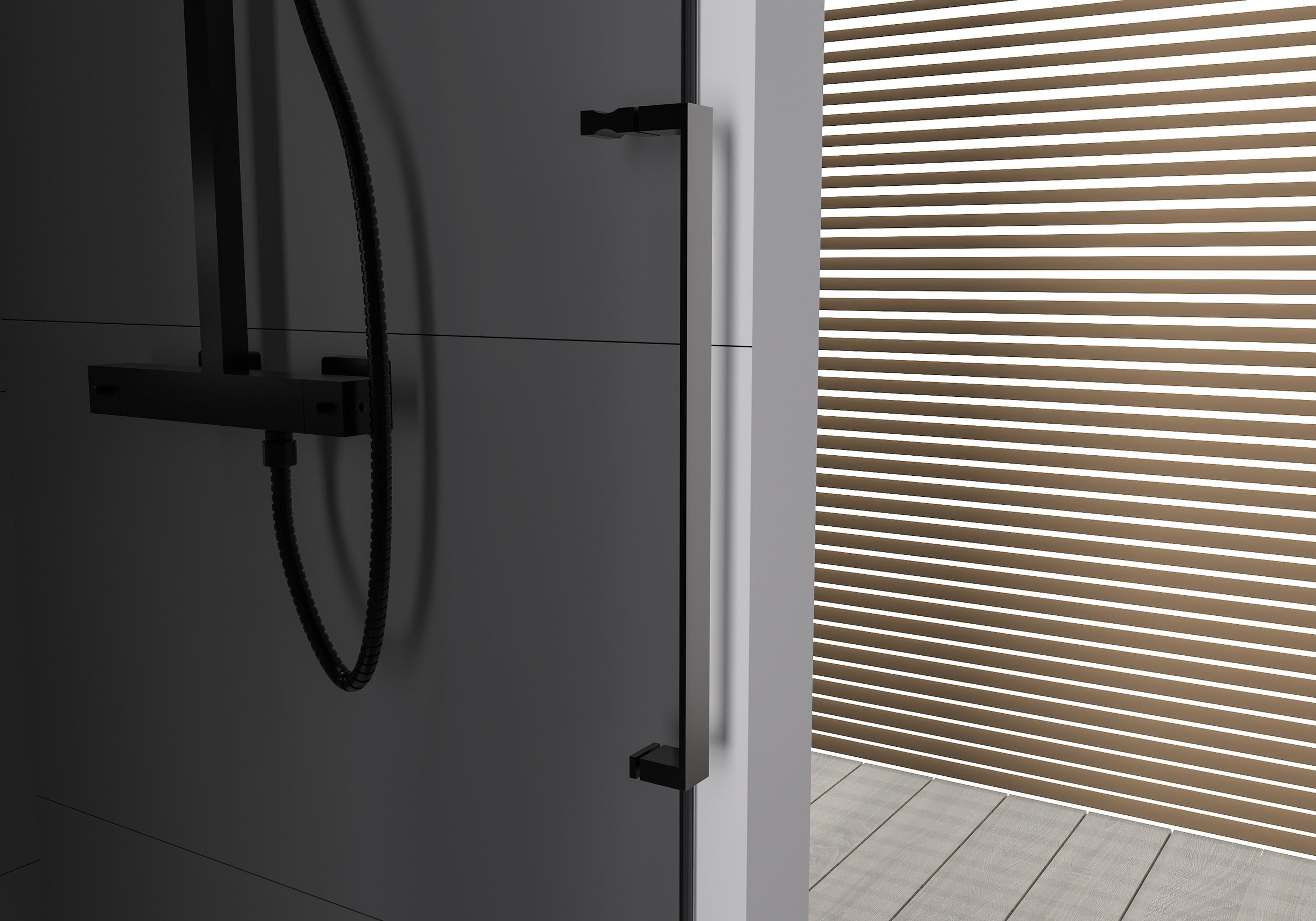 Drzwi prysznicowe przesuwne Soft-Close ze ścianką DX906 FLEX