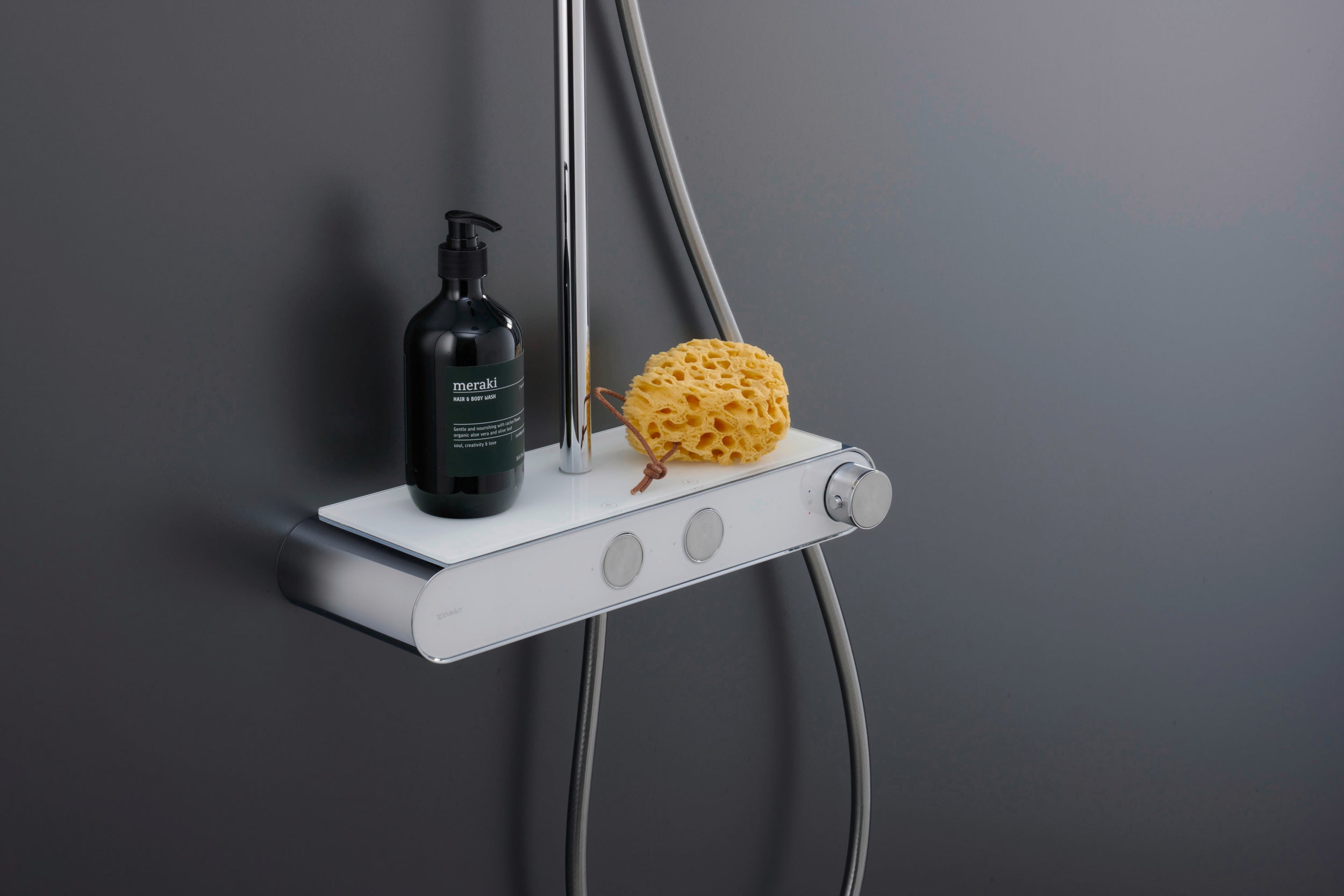 Duravit system prysznicowy z termostatem i półką szklaną