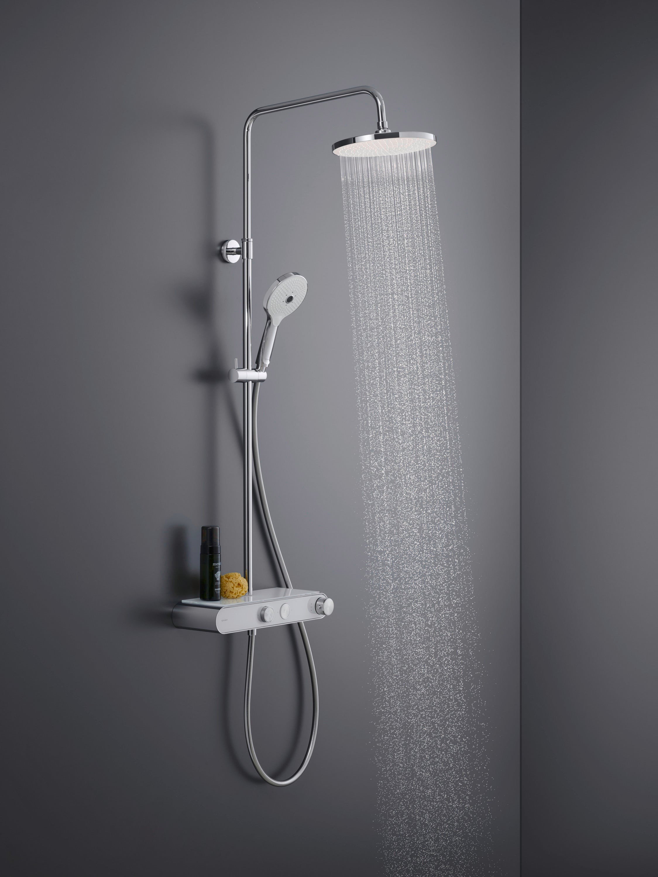 Duravit system prysznicowy z termostatem i półką szklaną