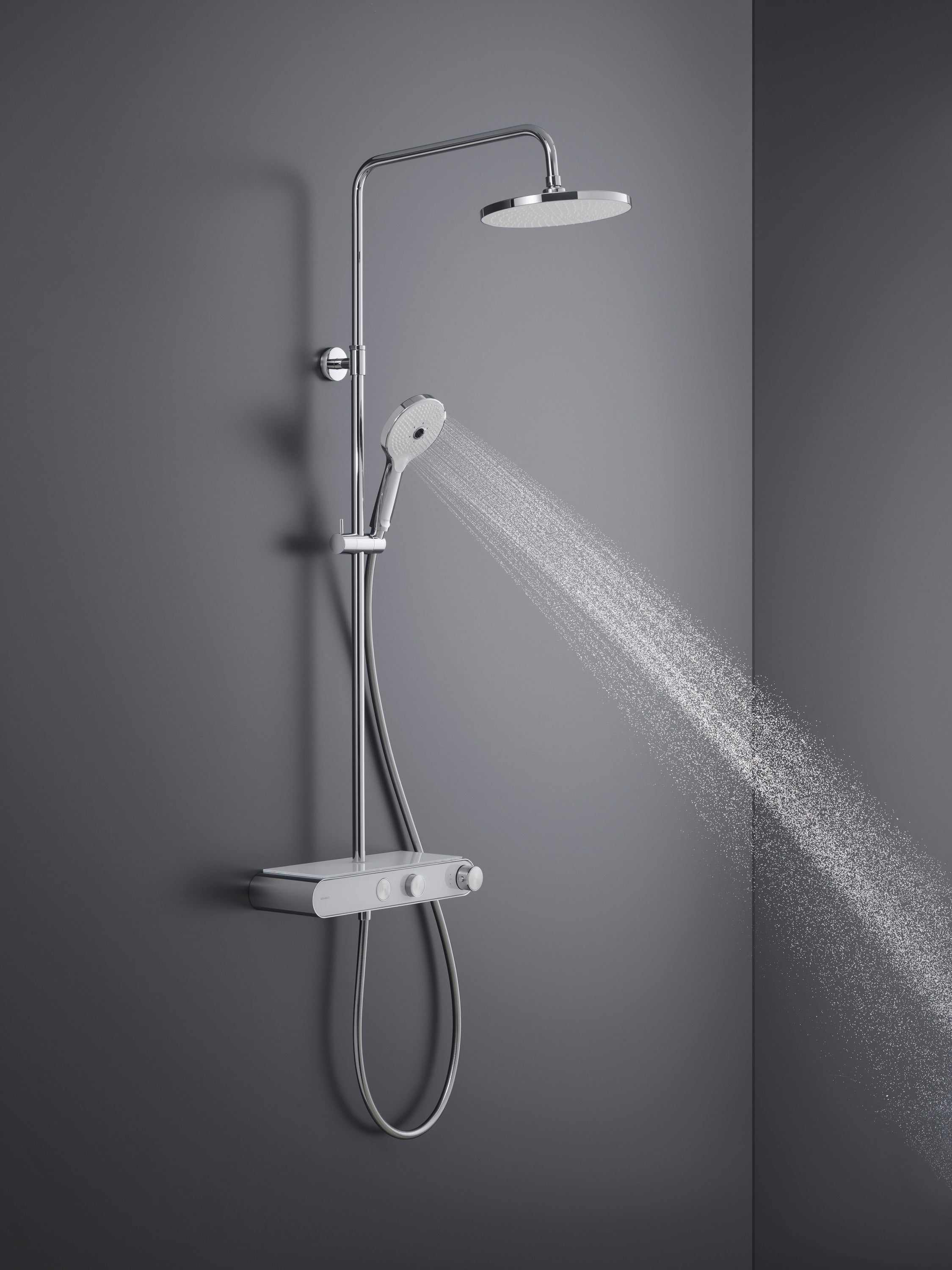 Duravit system prysznicowy z termostatem i półką szklaną