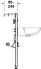 Element montażowy DuraSystem do umywalki, do montażu ściennego 500x170x1148 mm