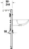 Element montażowy DuraSystem do umywalki, do montażu ściennego 500x170x1148 mm