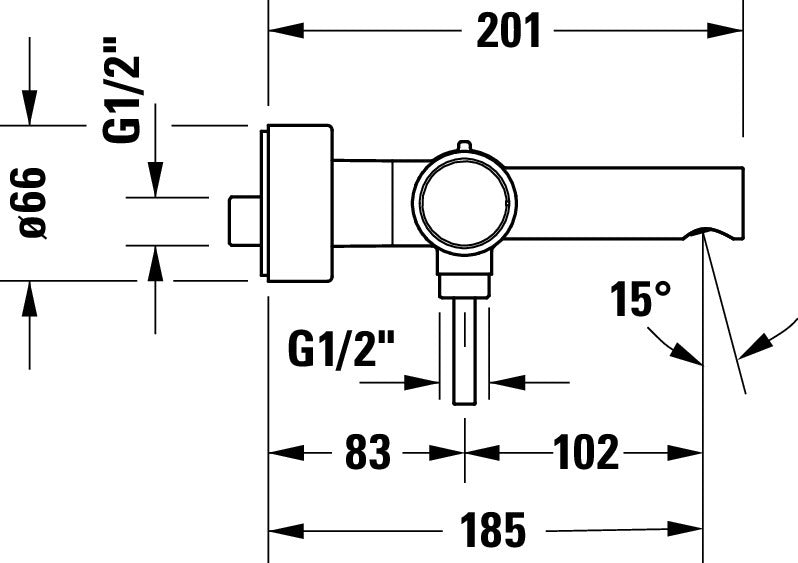 Duravit Circle jednouchwytowa bateria wannowa