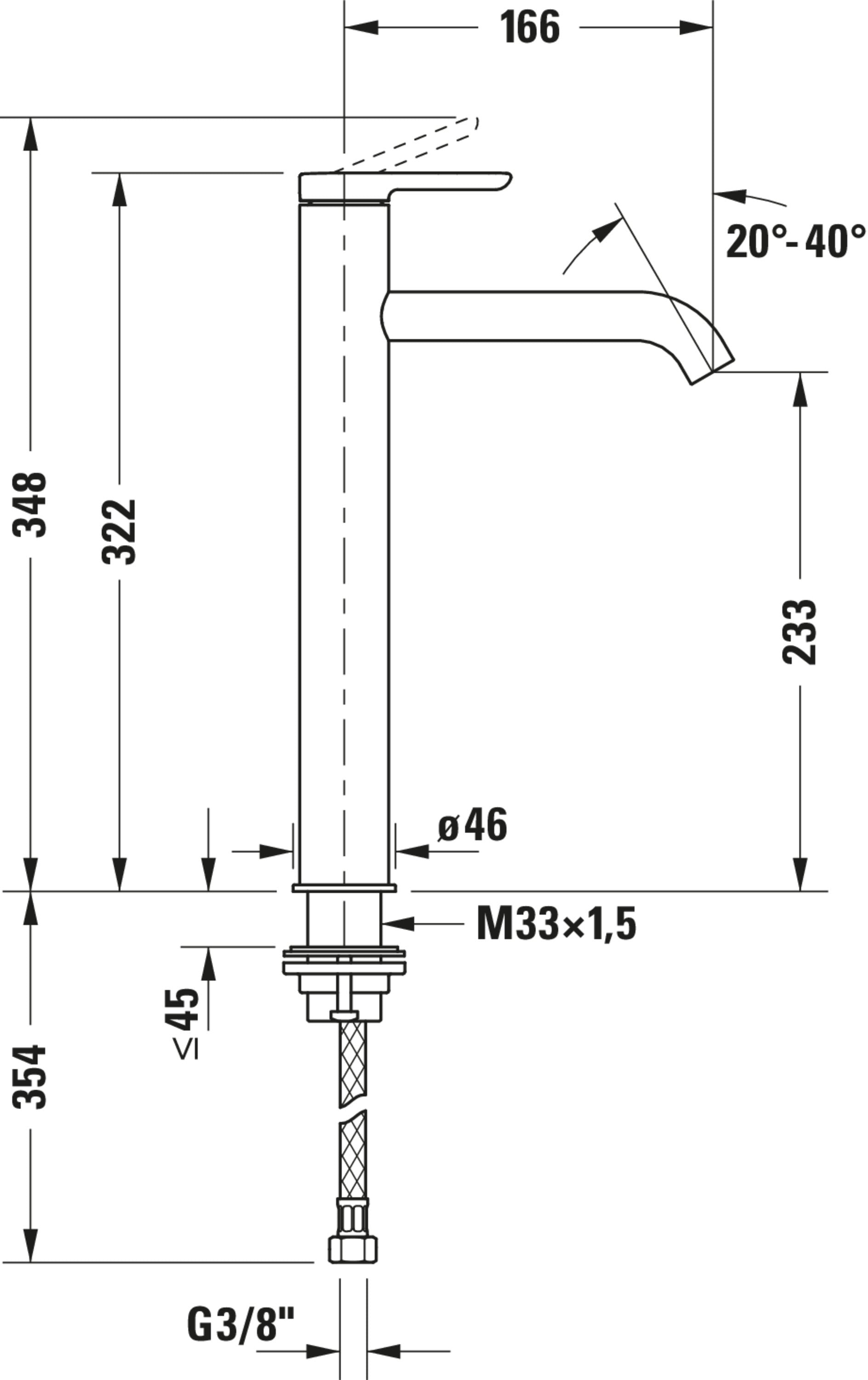 Duravit C.1 bateria umywalkowa jednouchwytowa XL