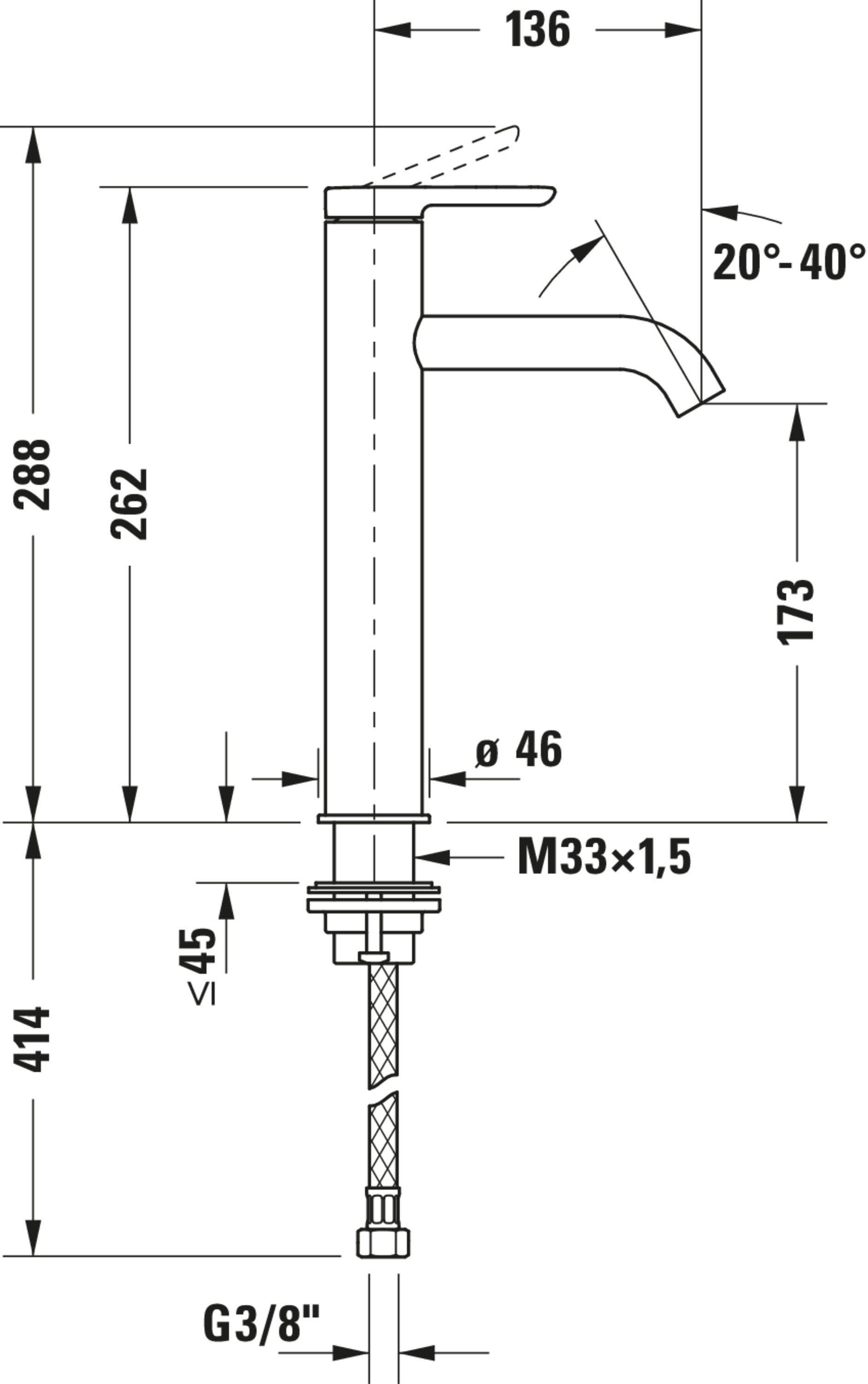 Duravit C.1 bateria umywalkowa jednouchwytowa L