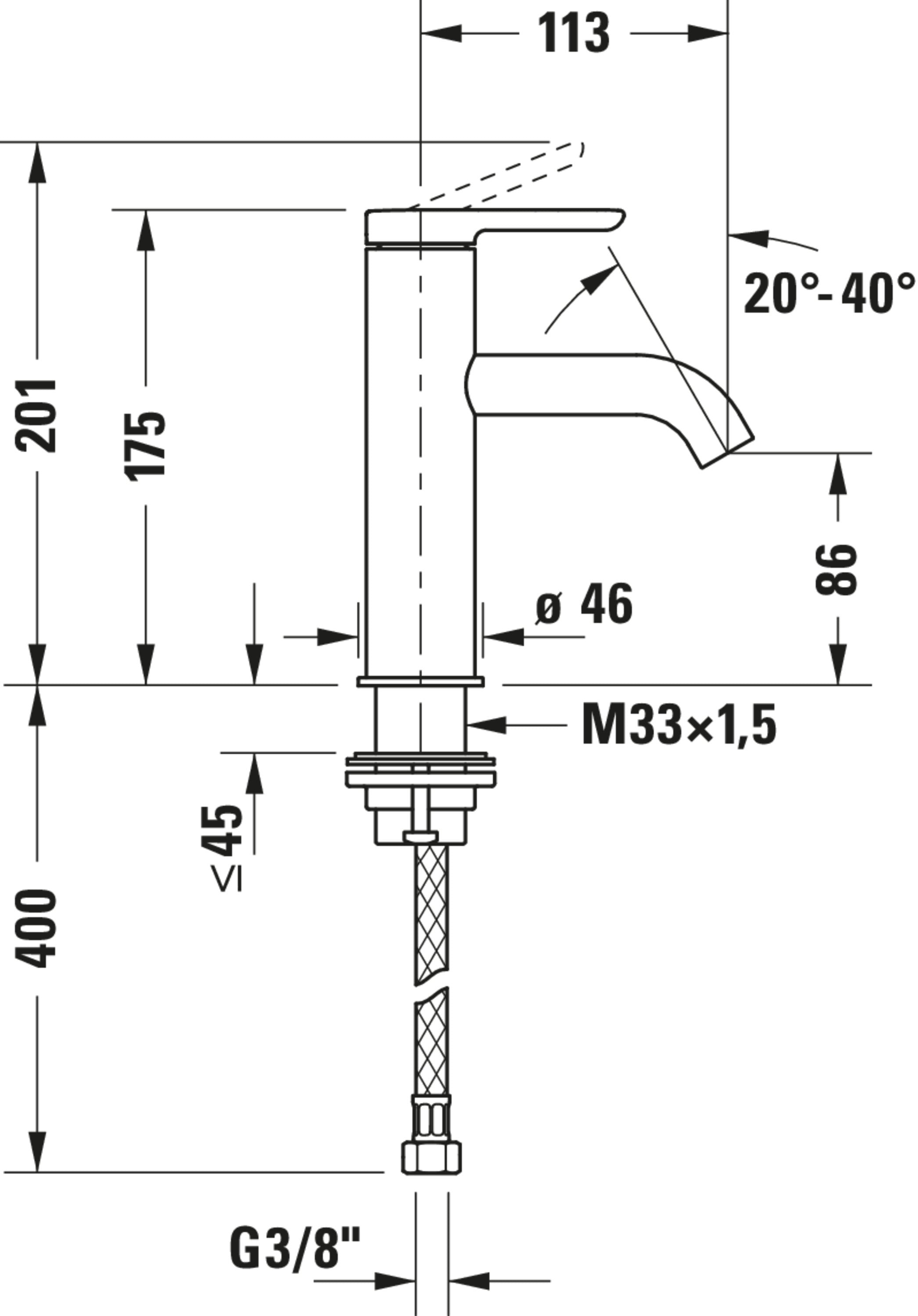 Duravit C.1 bateria umywalkowa jednouchwytowa M