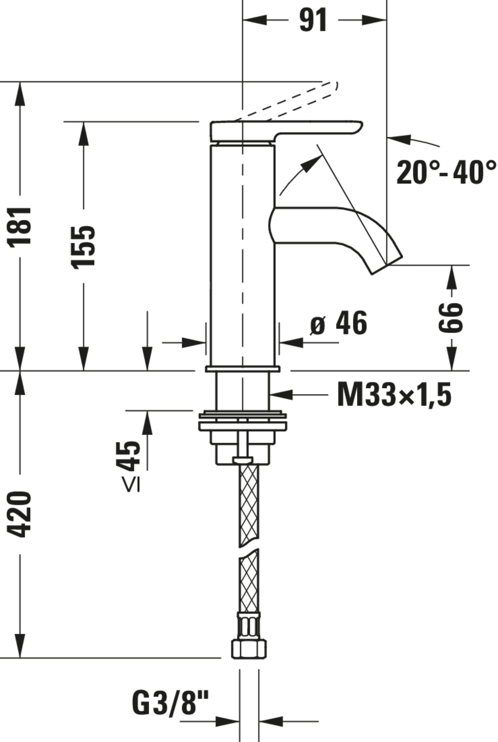 Duravit C.1 bateria umywalkowa jednouchwytowa S
