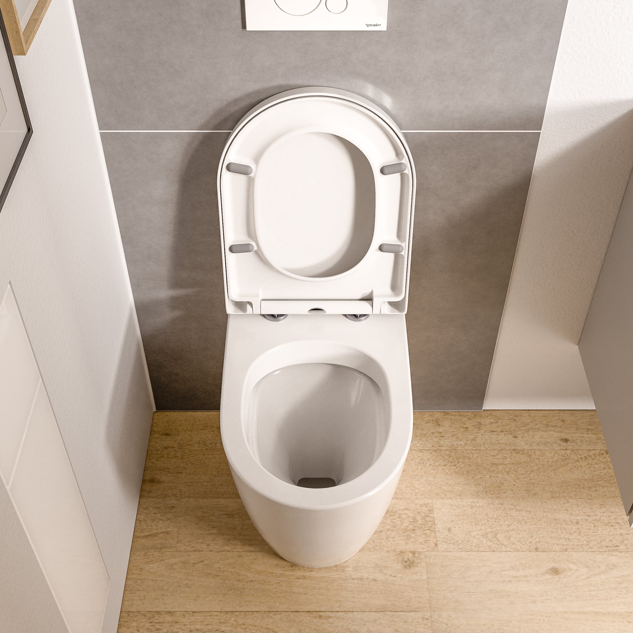 Miska WC stojąca bezrantowa VIREO biały połysk