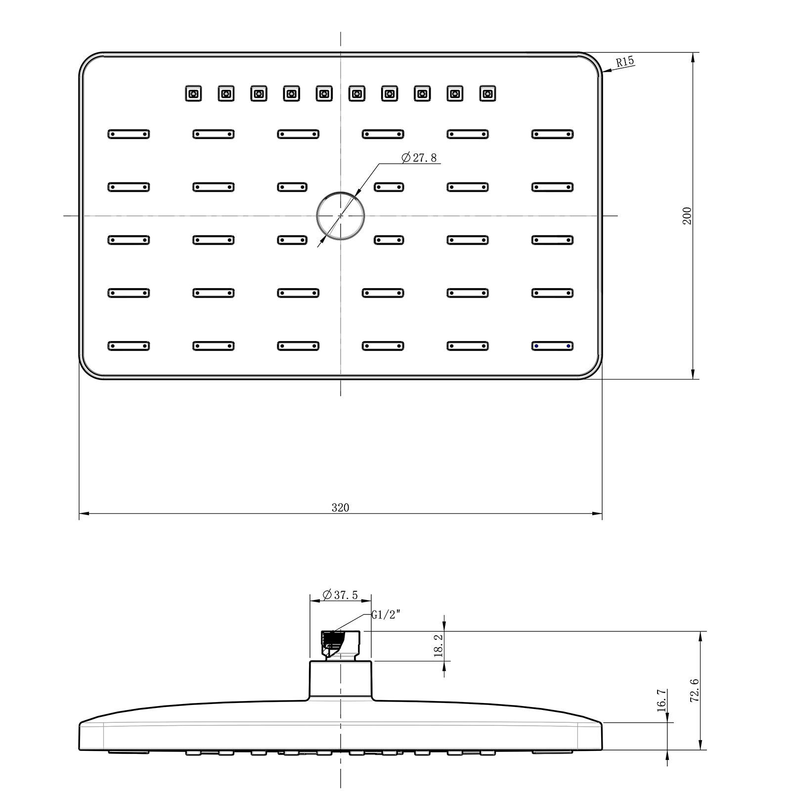 Deszczownica NT200 z tworzywa ABS