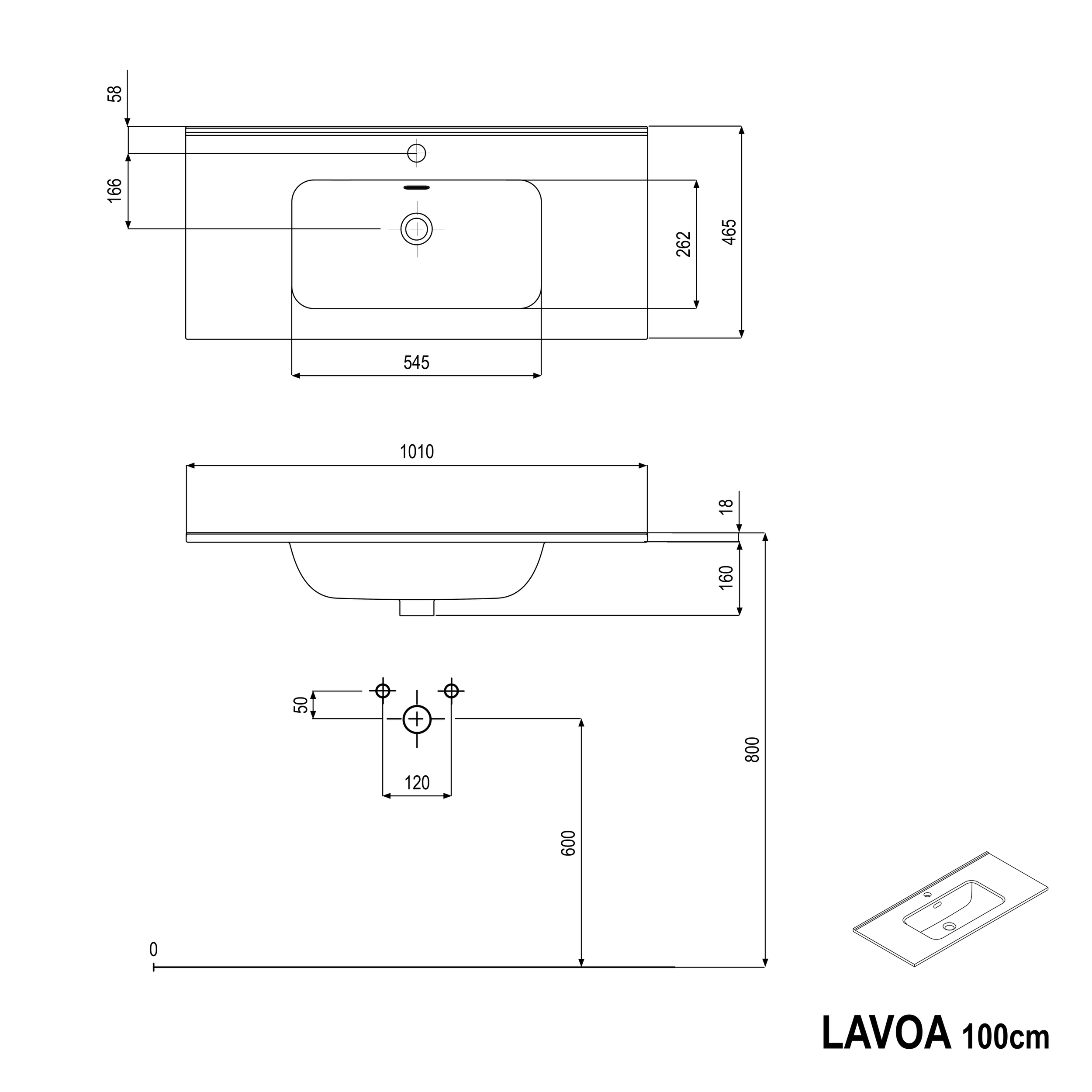 Szafka podumywalkowa LAVOA 100 cm