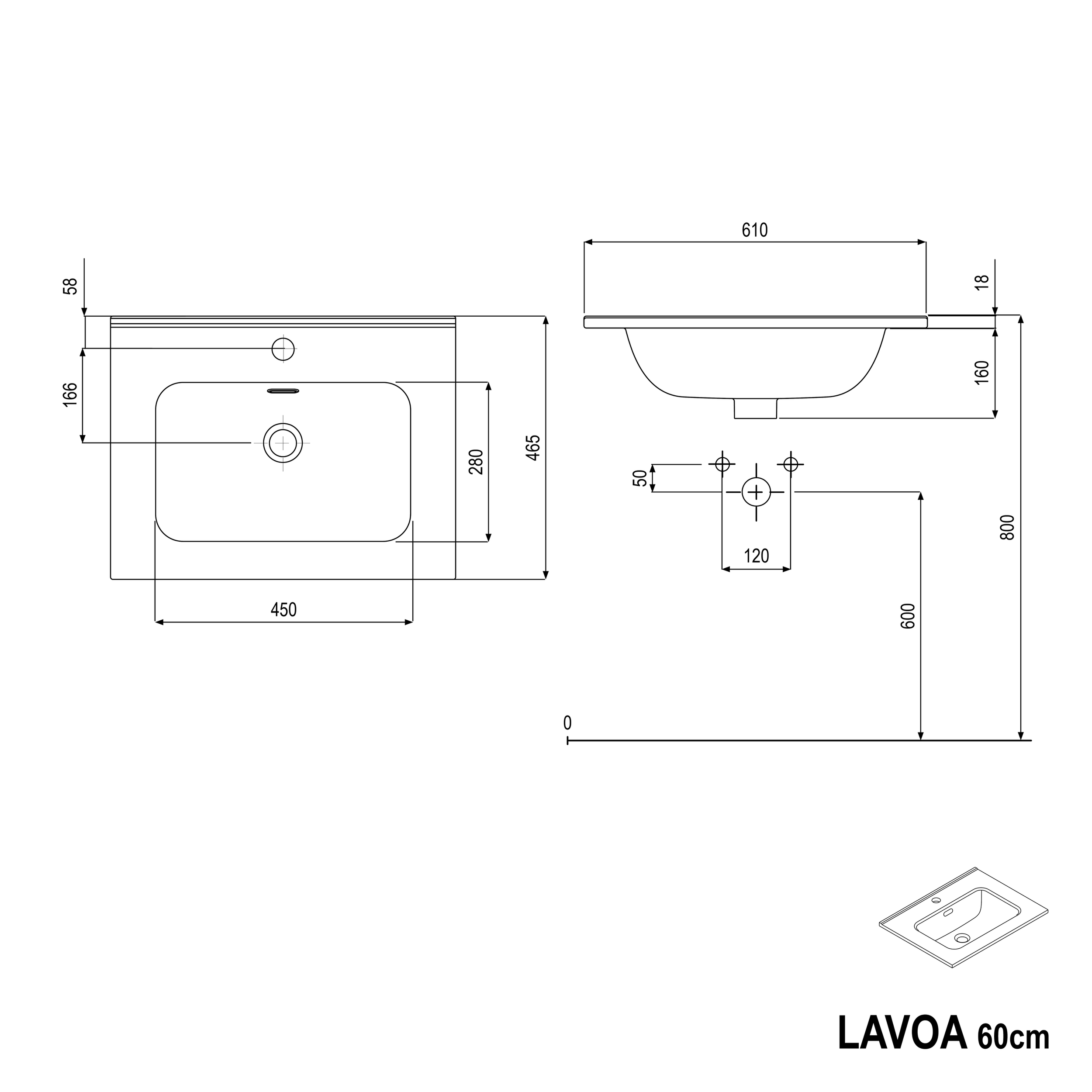 Szafka podumywalkowa LAVOA 60 cm