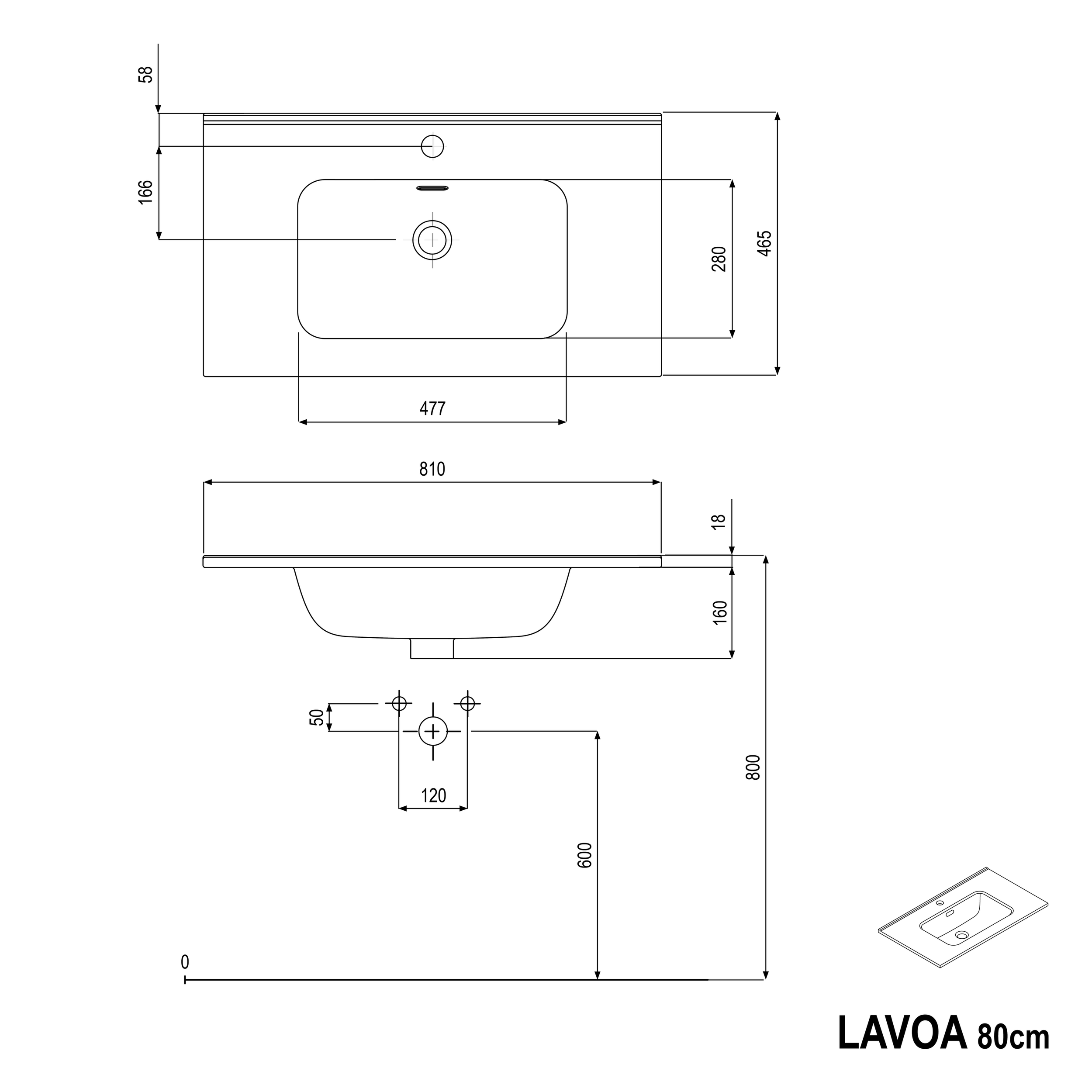 Szafka podumywalkowa LAVOA 80 cm