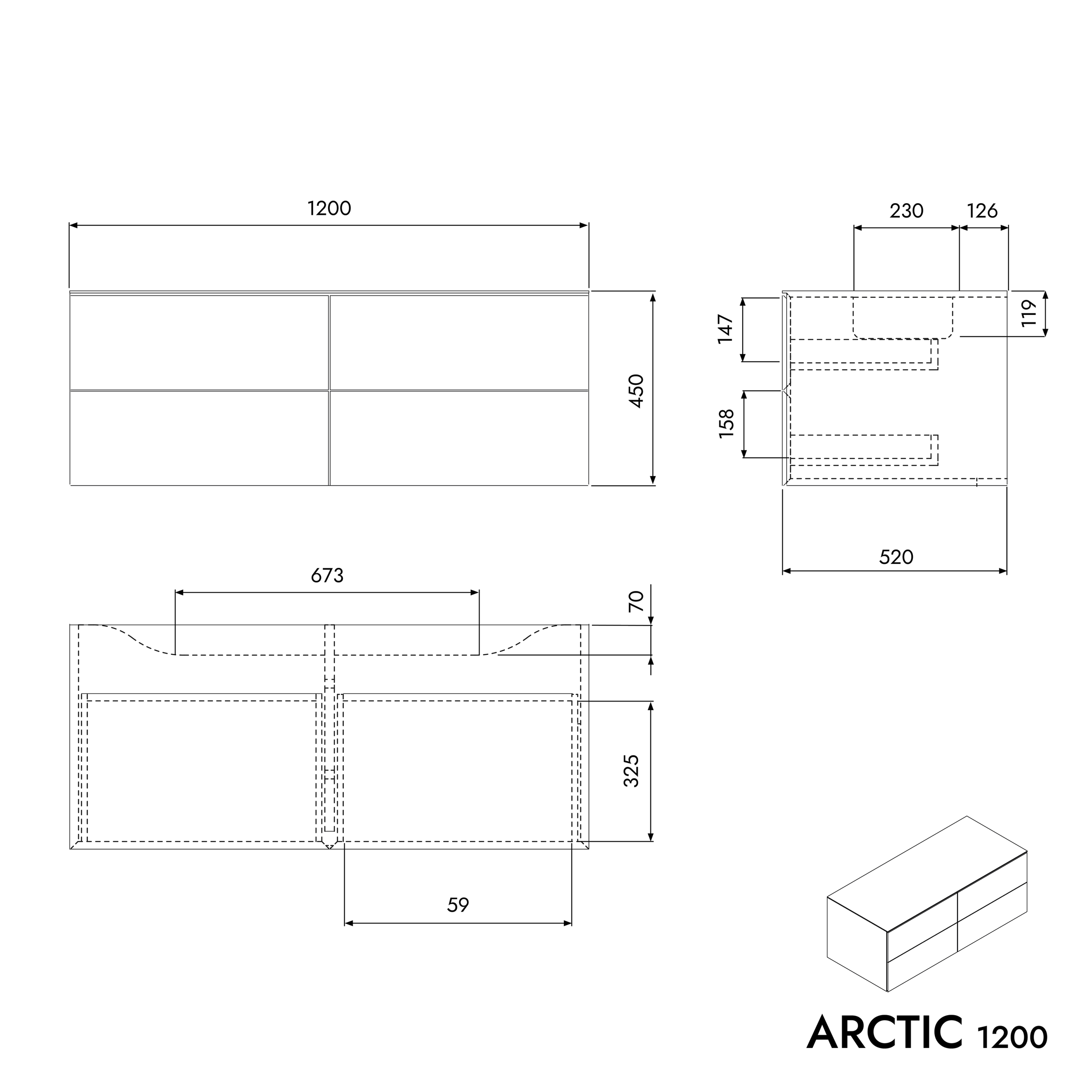 Szafka podumywalkowa ARCTIC 1200