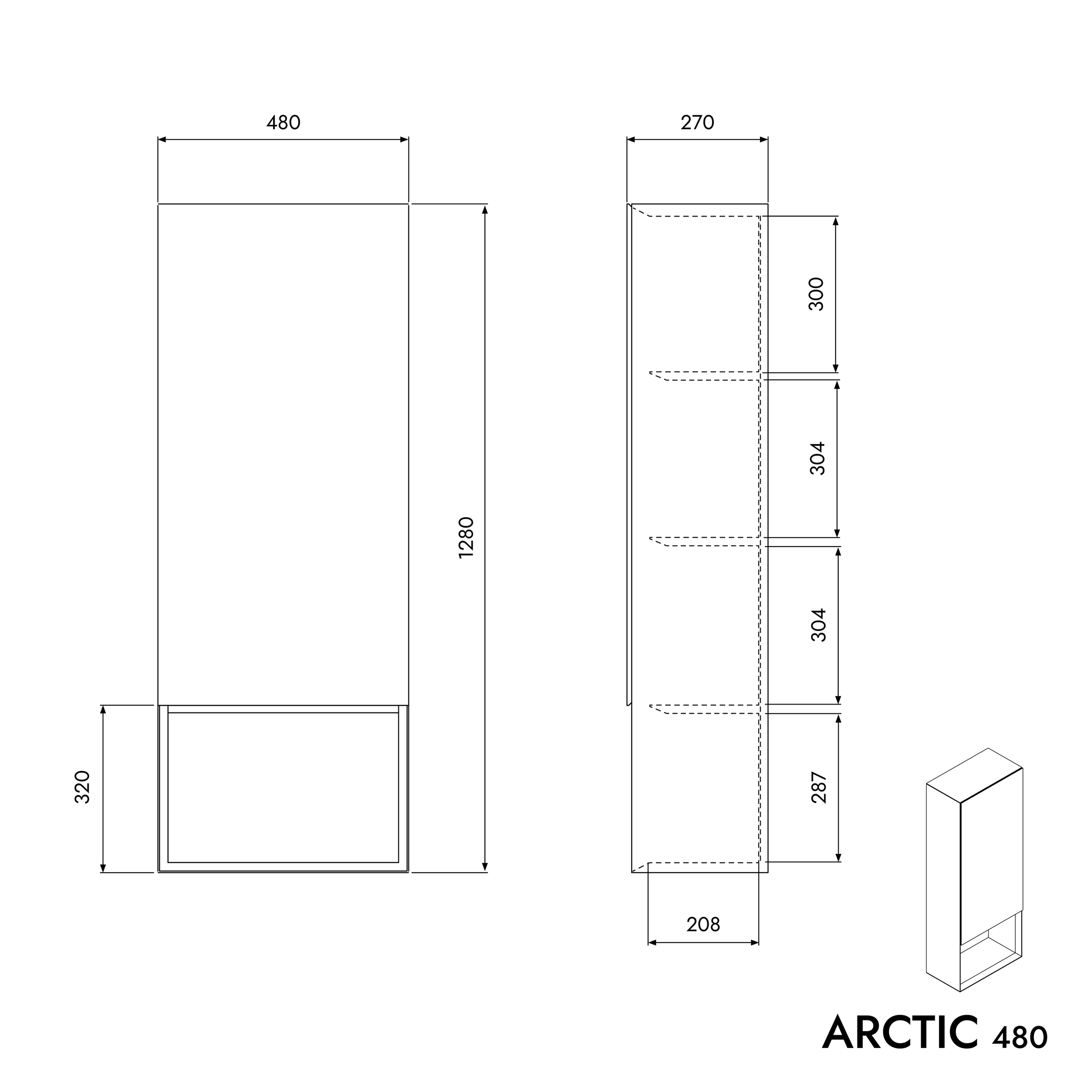 Szafka wysoka ARCTIC 480 White Softtouch