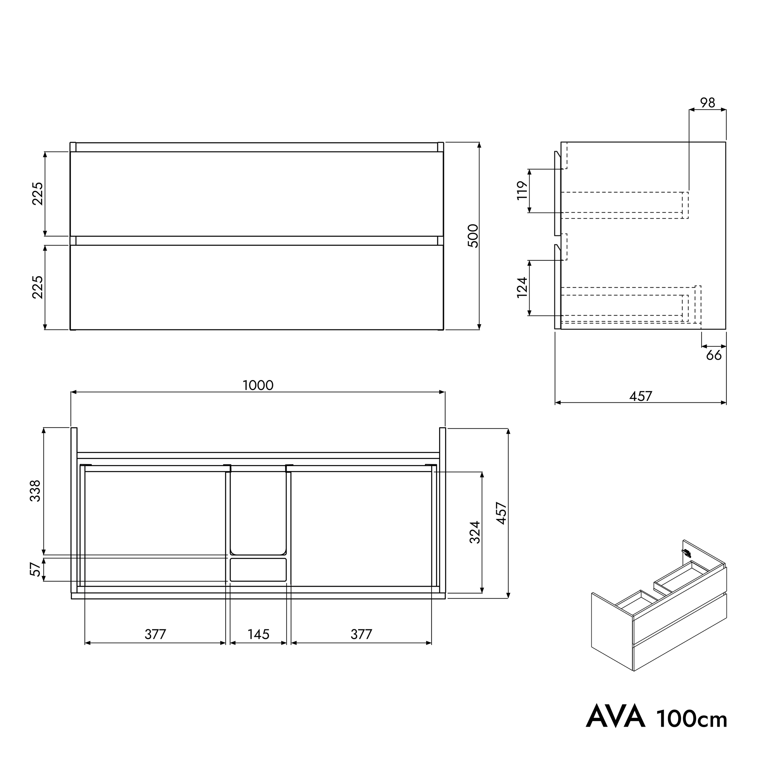 Szafka podumywalkowa AVA 100 cm