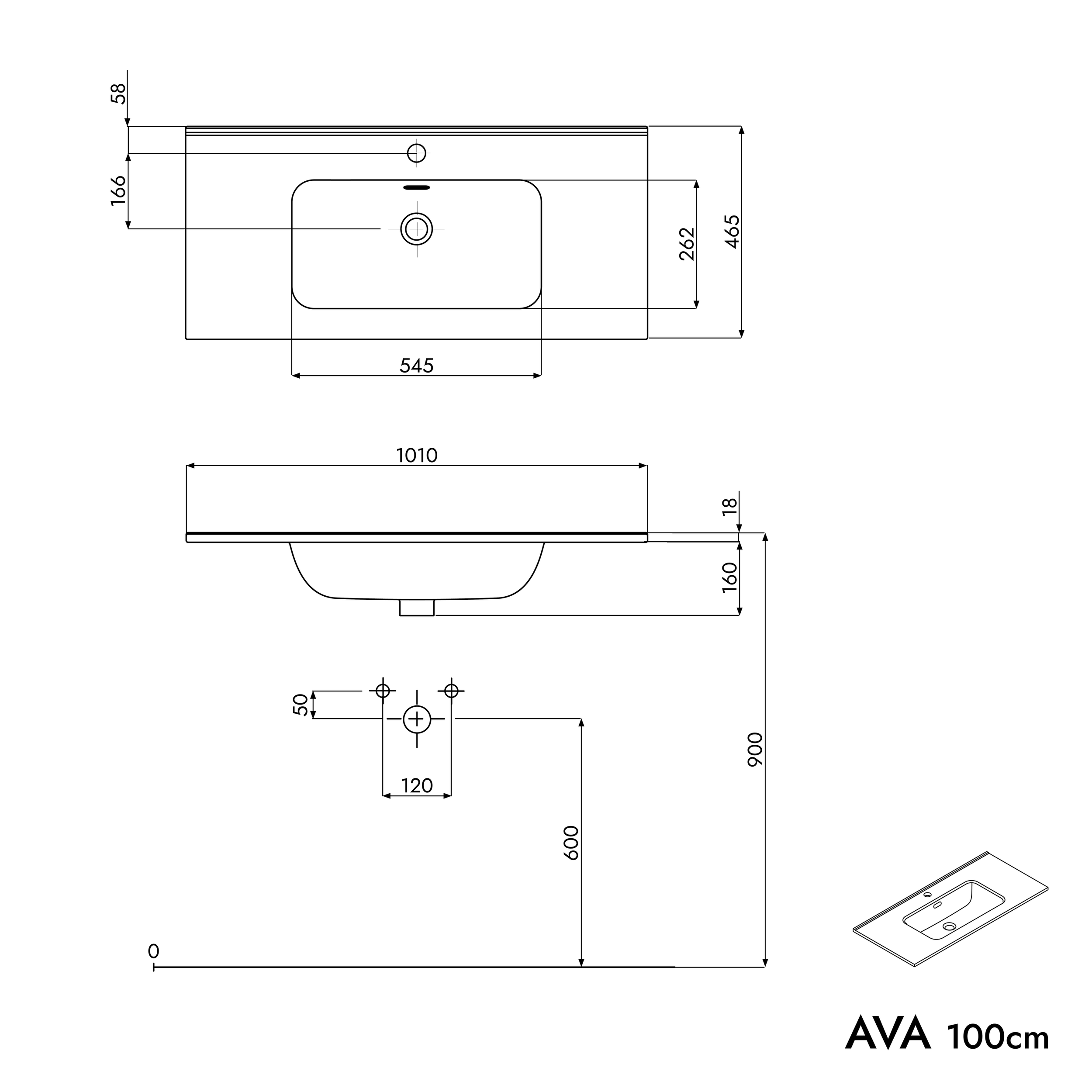 Szafka podstawowa AVA 100 cm