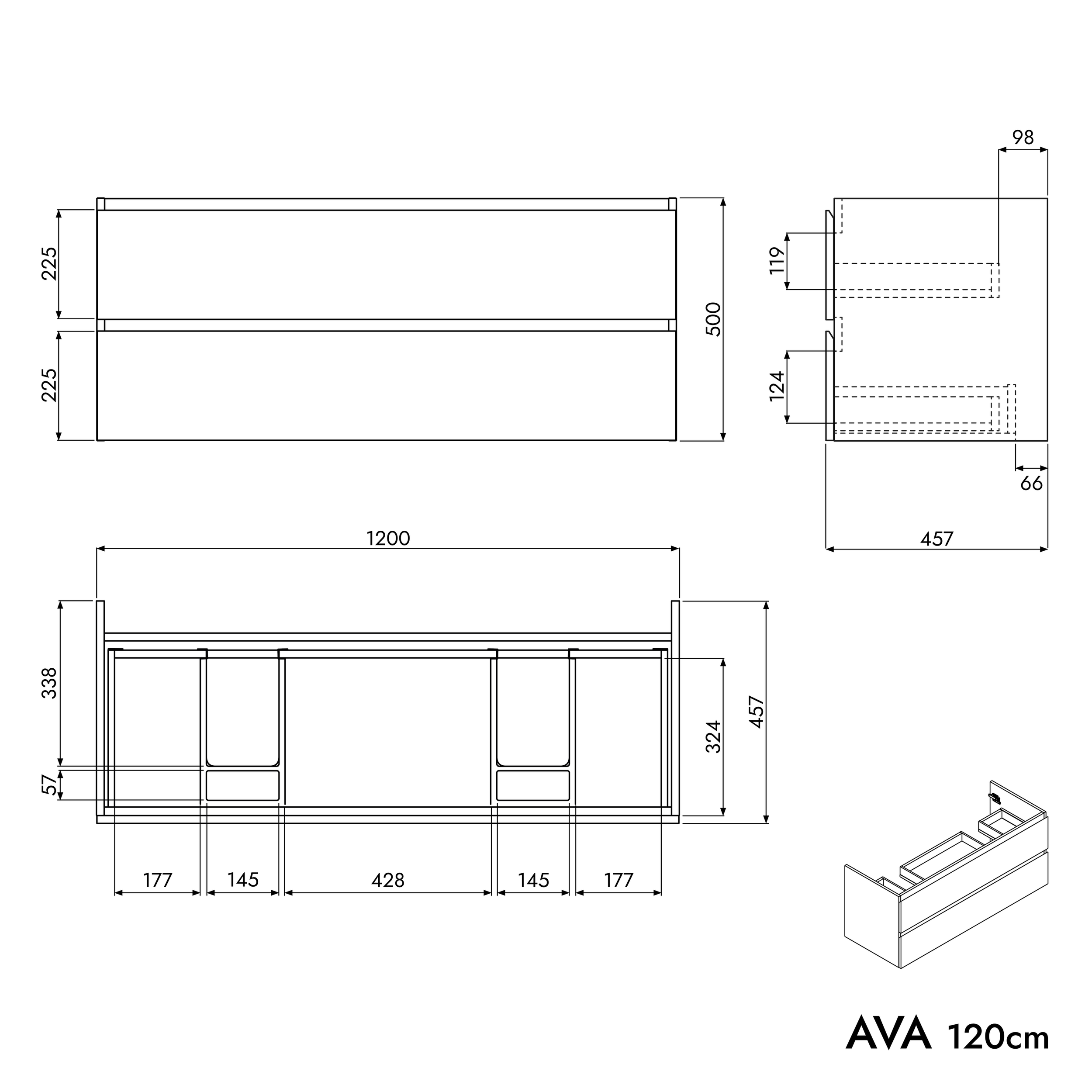Szafka podumywalkowa AVA 120 cm