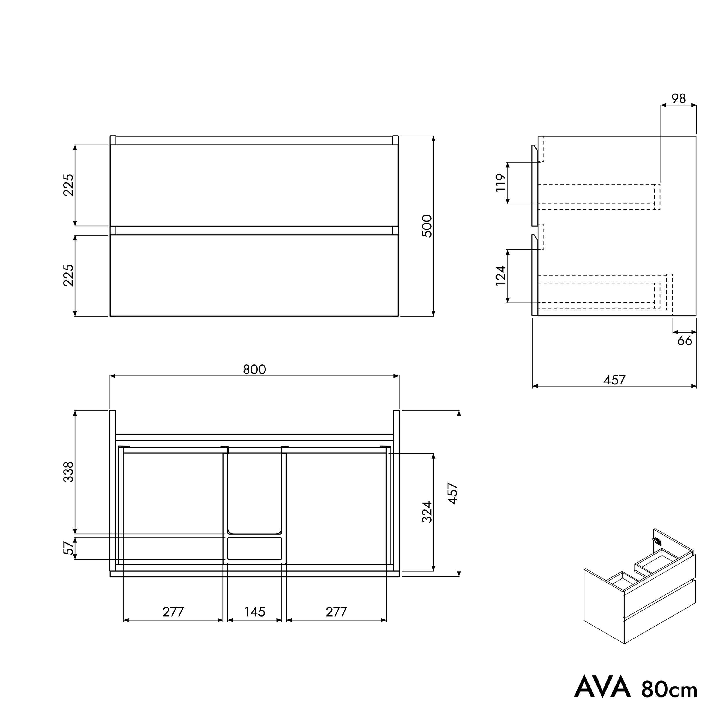 Szafka podumywalkowa AVA 80 cm