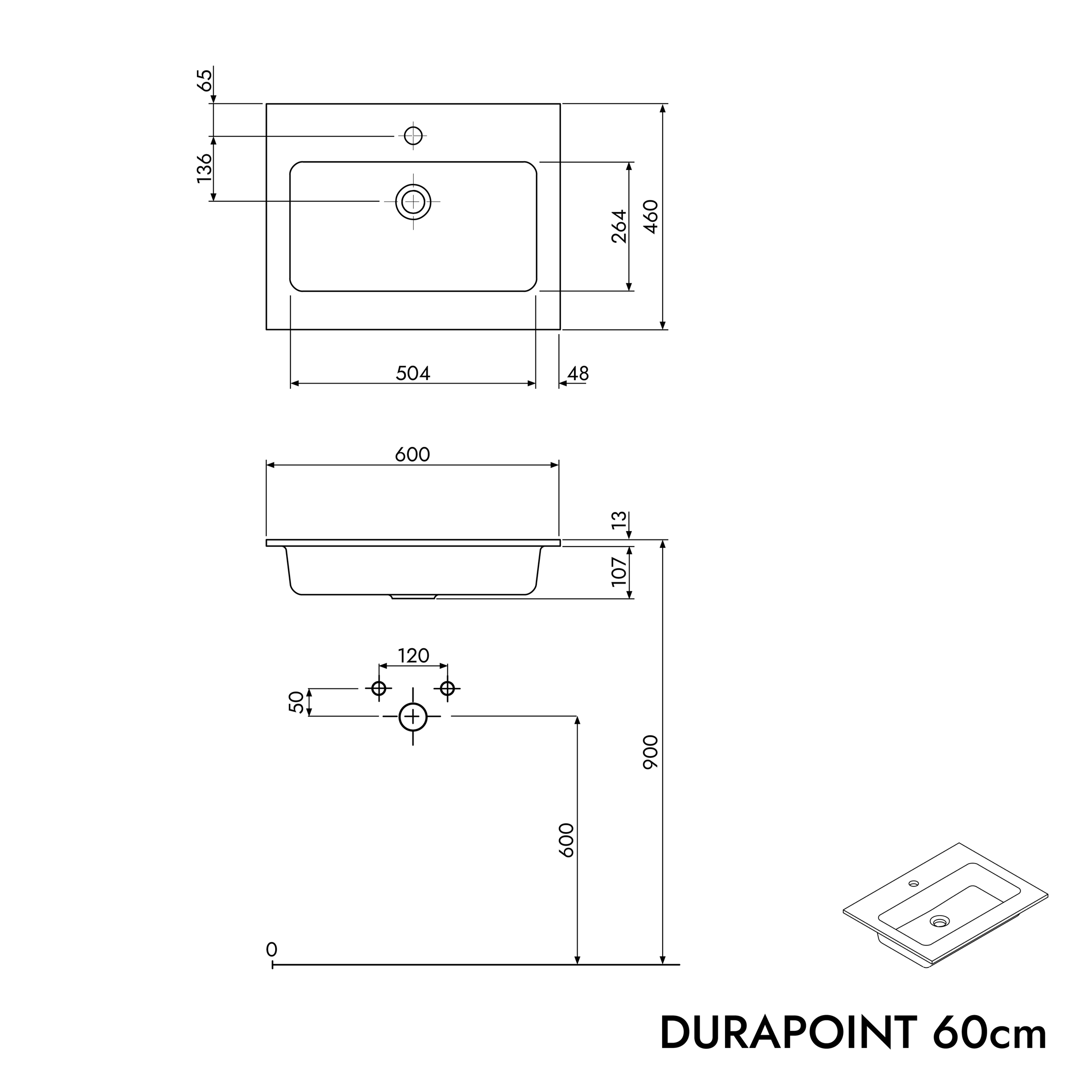 Umywalka Duravit z szafką pod umywalkę TIM 60 cm
