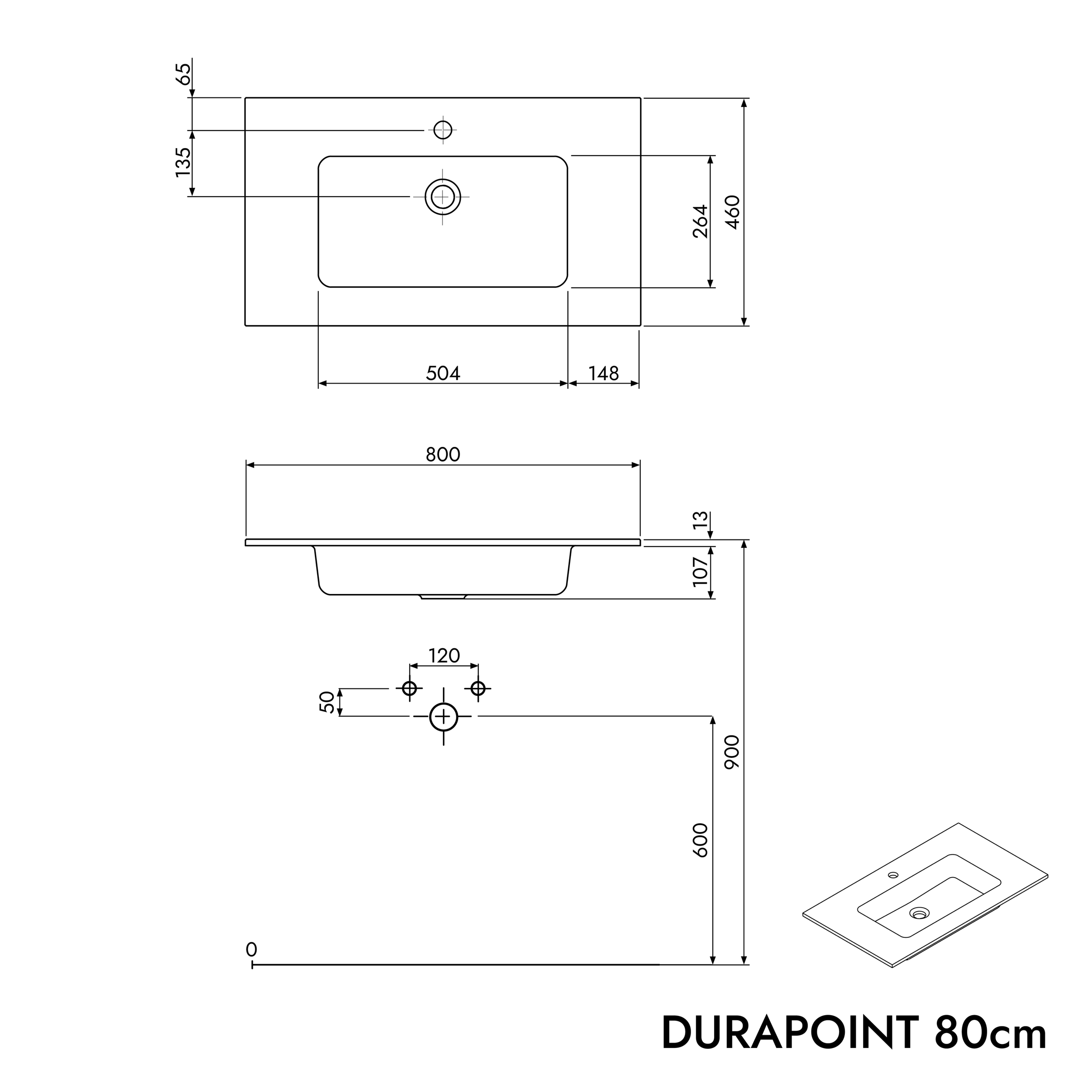 Umywalka Duravit z szafką podumywalkową TIM 80 cm
