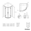 Kabina prysznicowa półokrągła EX406A drzwi uchylne