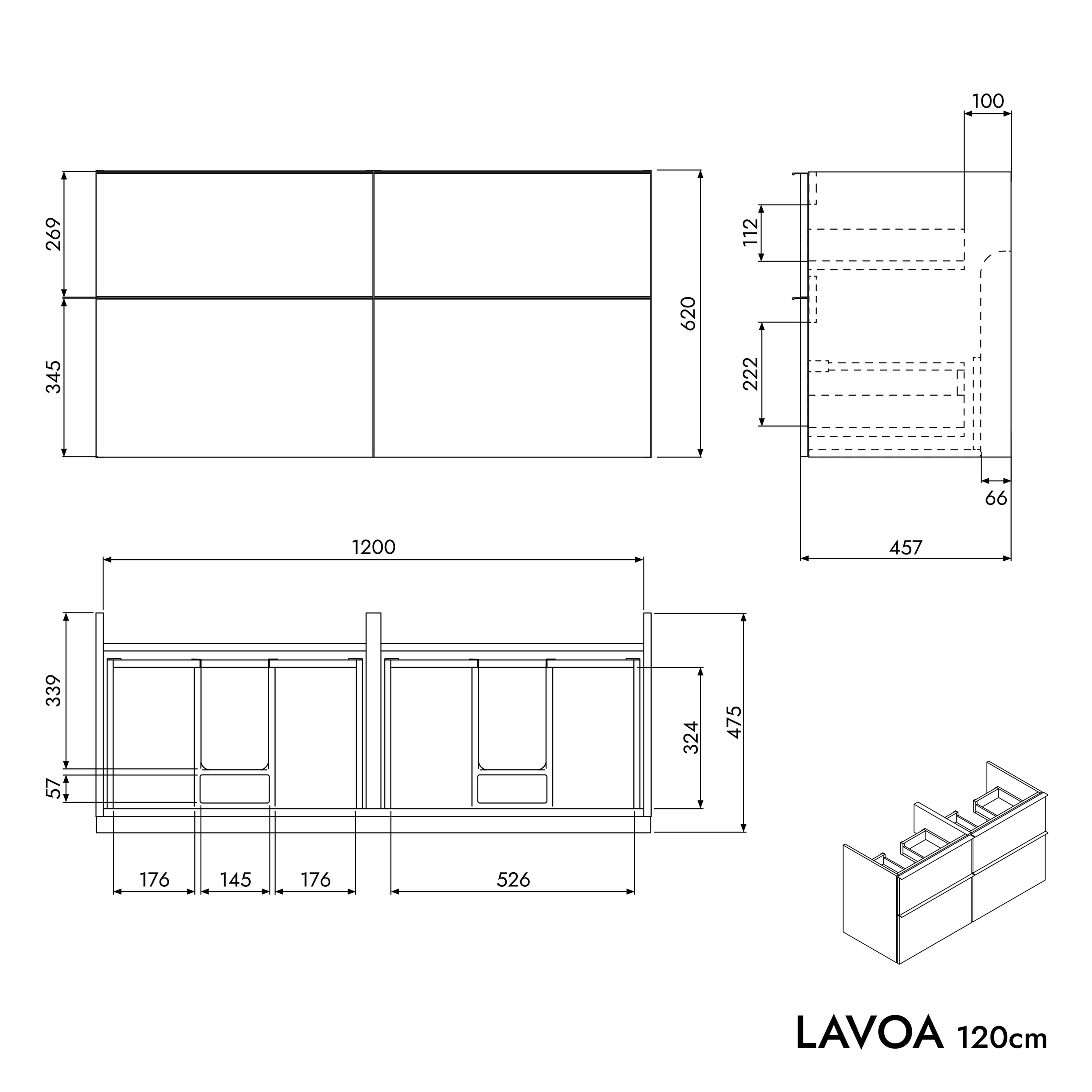 Szafka podumywalkowa LAVOA 120 cm