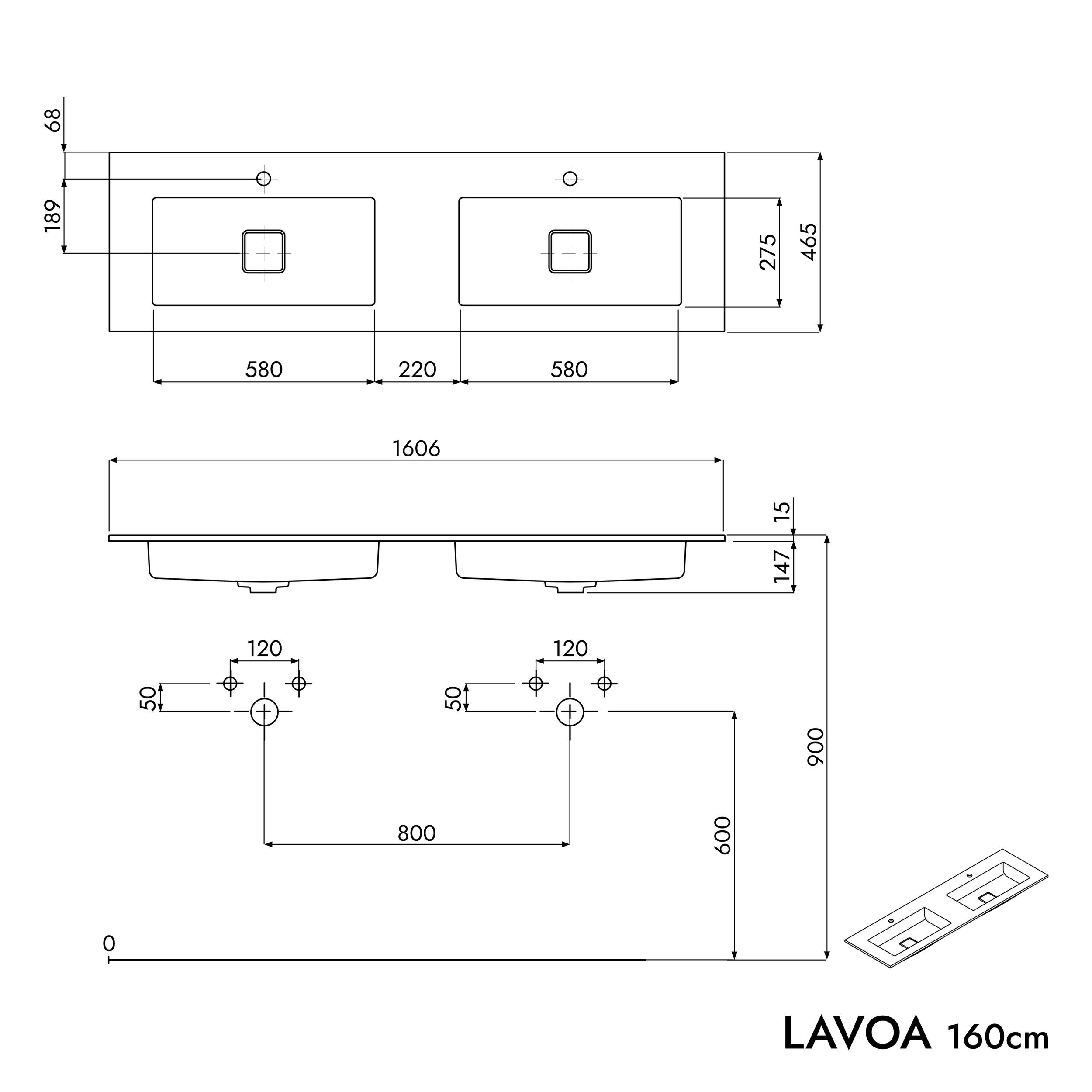 Szafka podumywalkowa LAVOA 160 cm